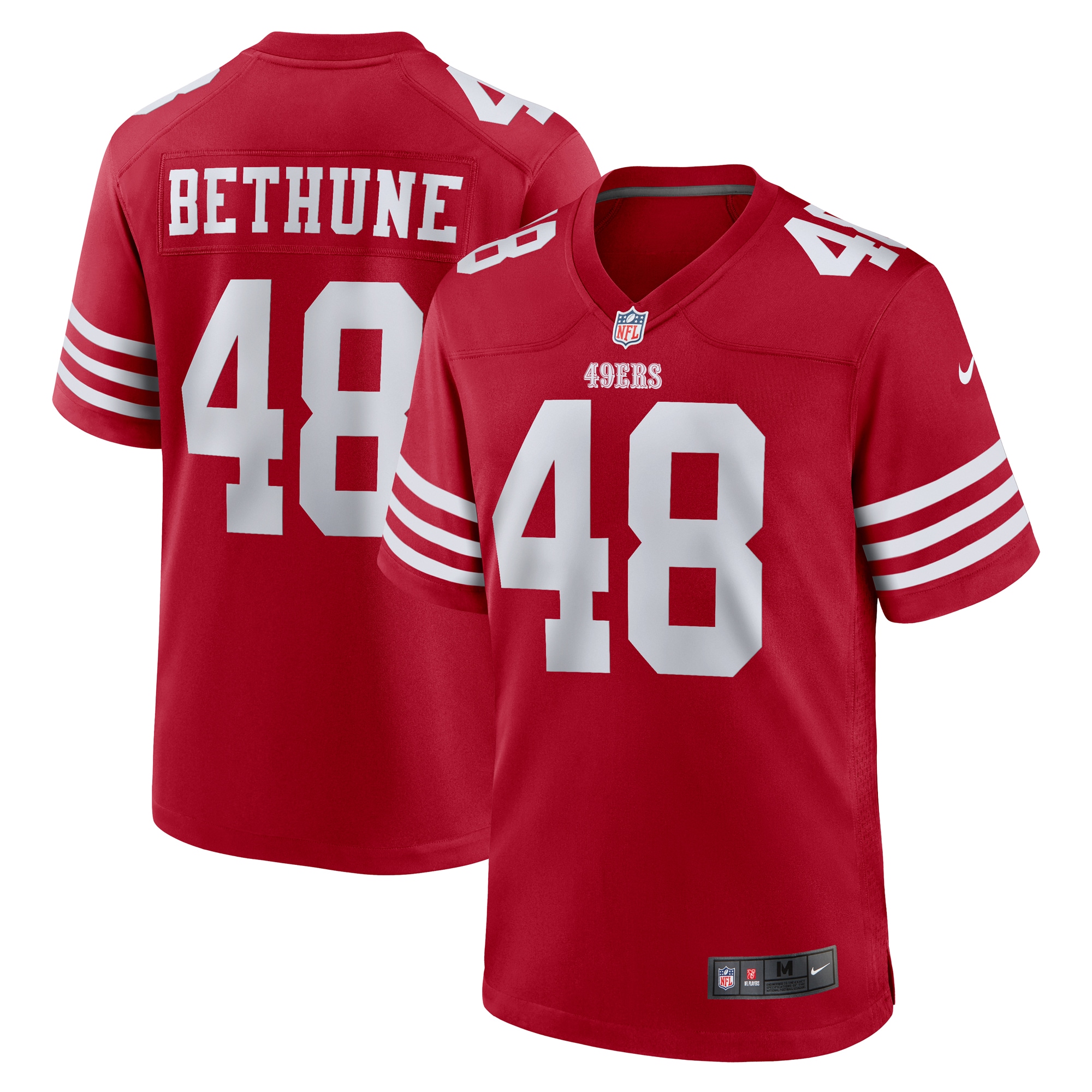 Men's San Francisco 49ers Tatum Bethune Scarlet Game Jersey Js5506