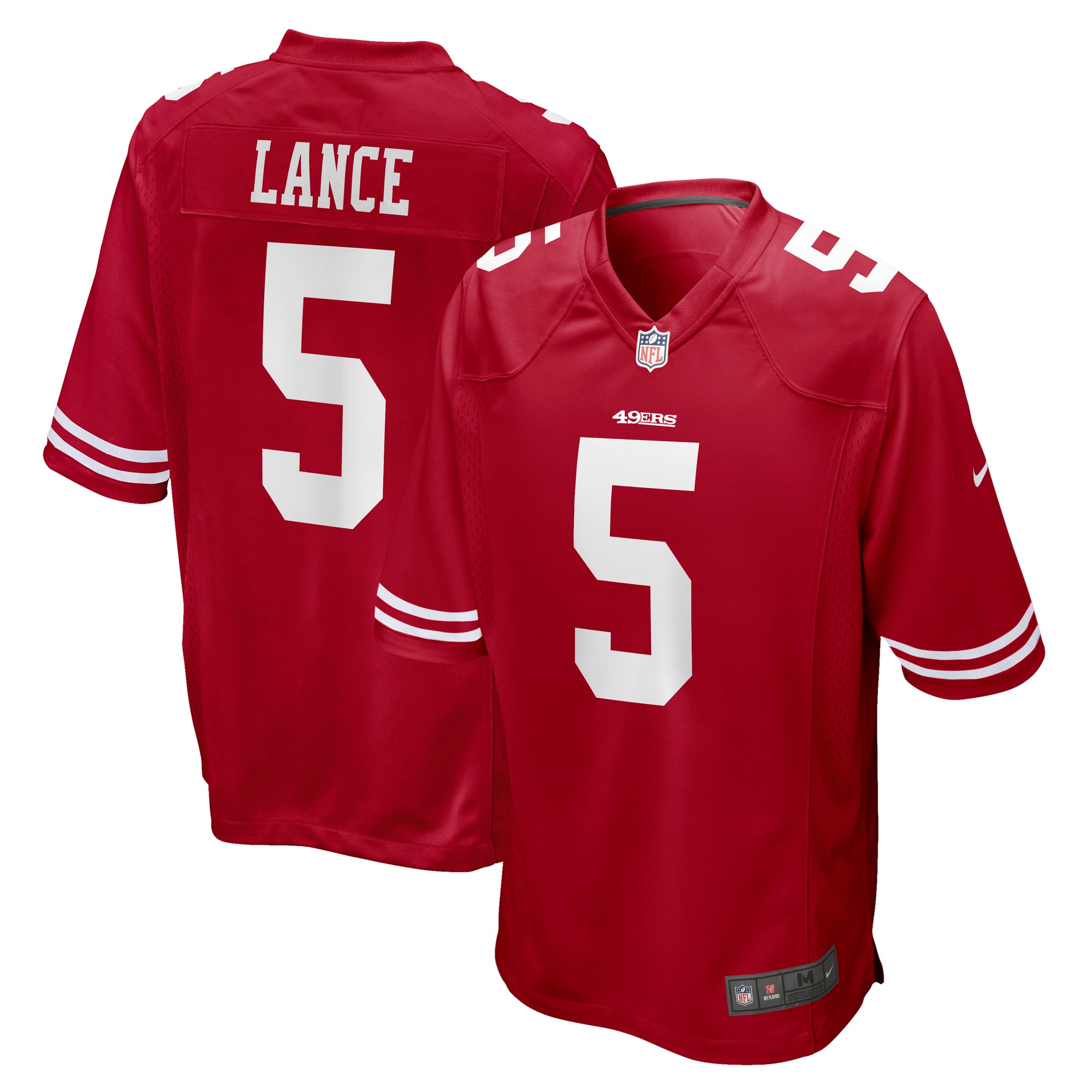 Men's San Francisco 49ers Trey Lance Scarlet Game Jersey Js9077