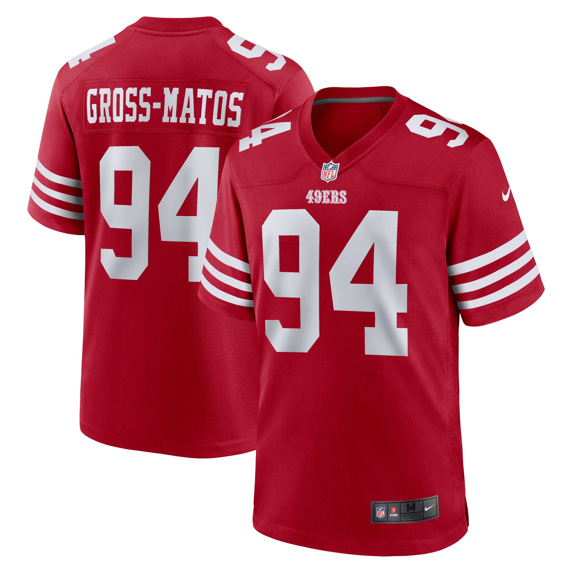 Men's San Francisco 49ers Yetur Gross-matos Scarlet Team Game Jersey Js9713