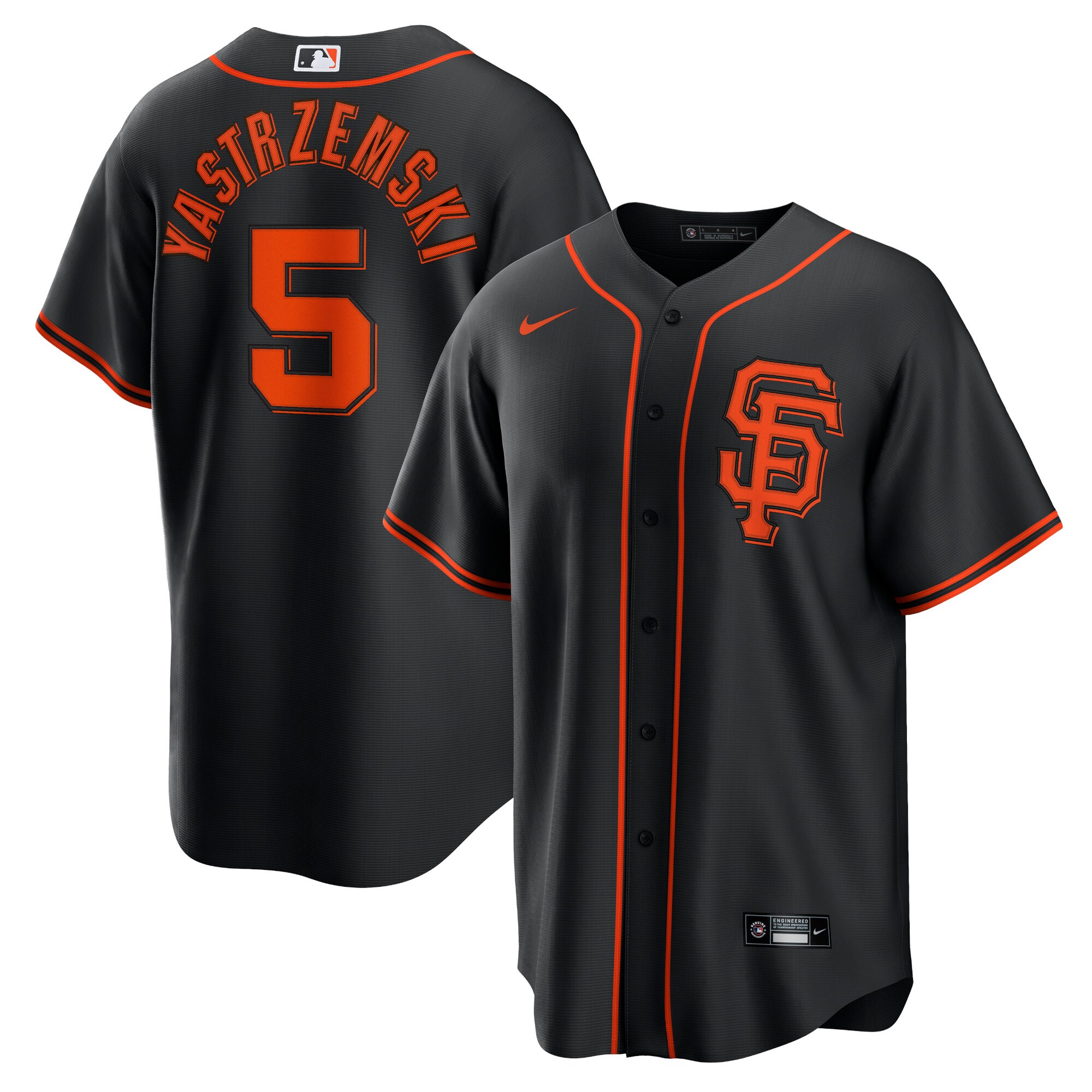 Men's San Francisco Giants Mike Yastrzemski Black Alternate Player Name Jersey