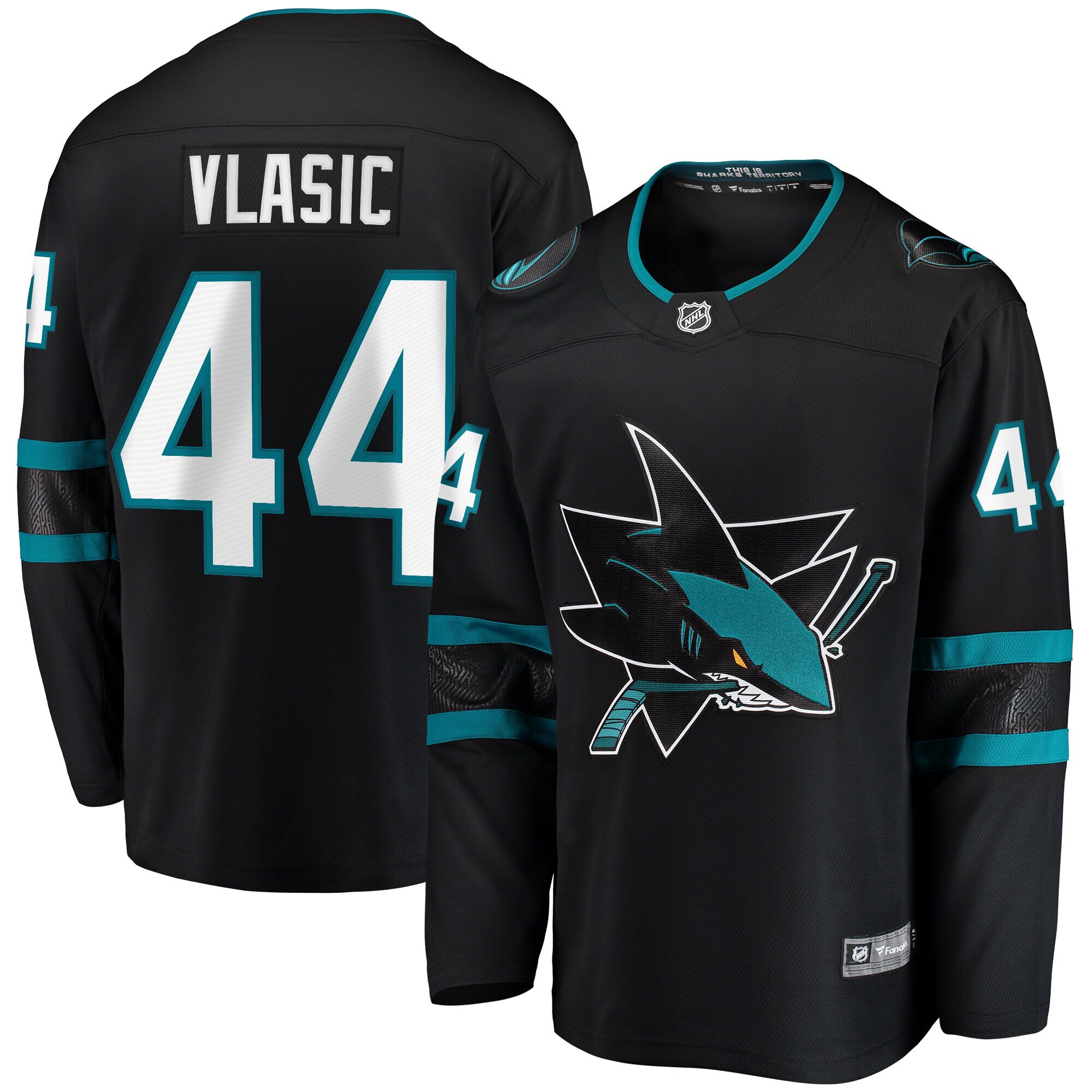 Men's San Jose Sharks Marc-edouard Vlasic Black Premier Breakaway Player Jersey