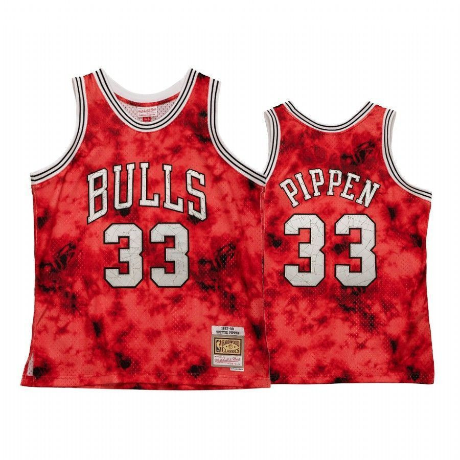 Men's Scottie Pippen 33 Chicago Bulls Galaxy Jersey Red