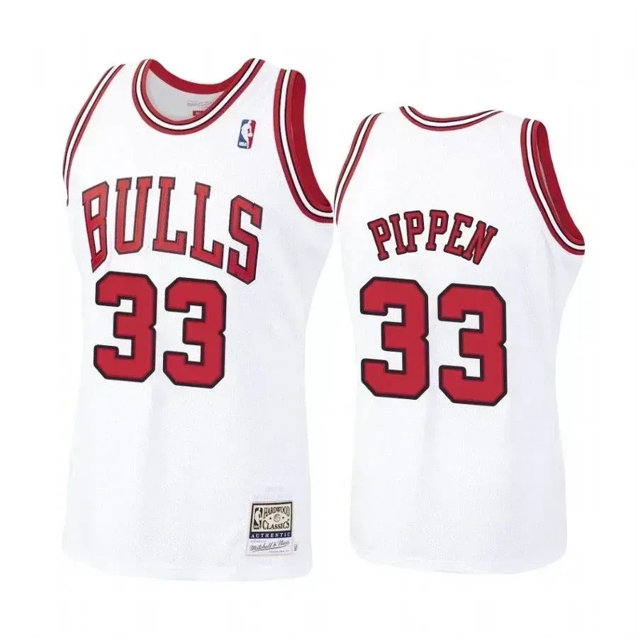 Men's Scottie Pippen 33 Chicago Bulls White Hardwood Classics Jersey
