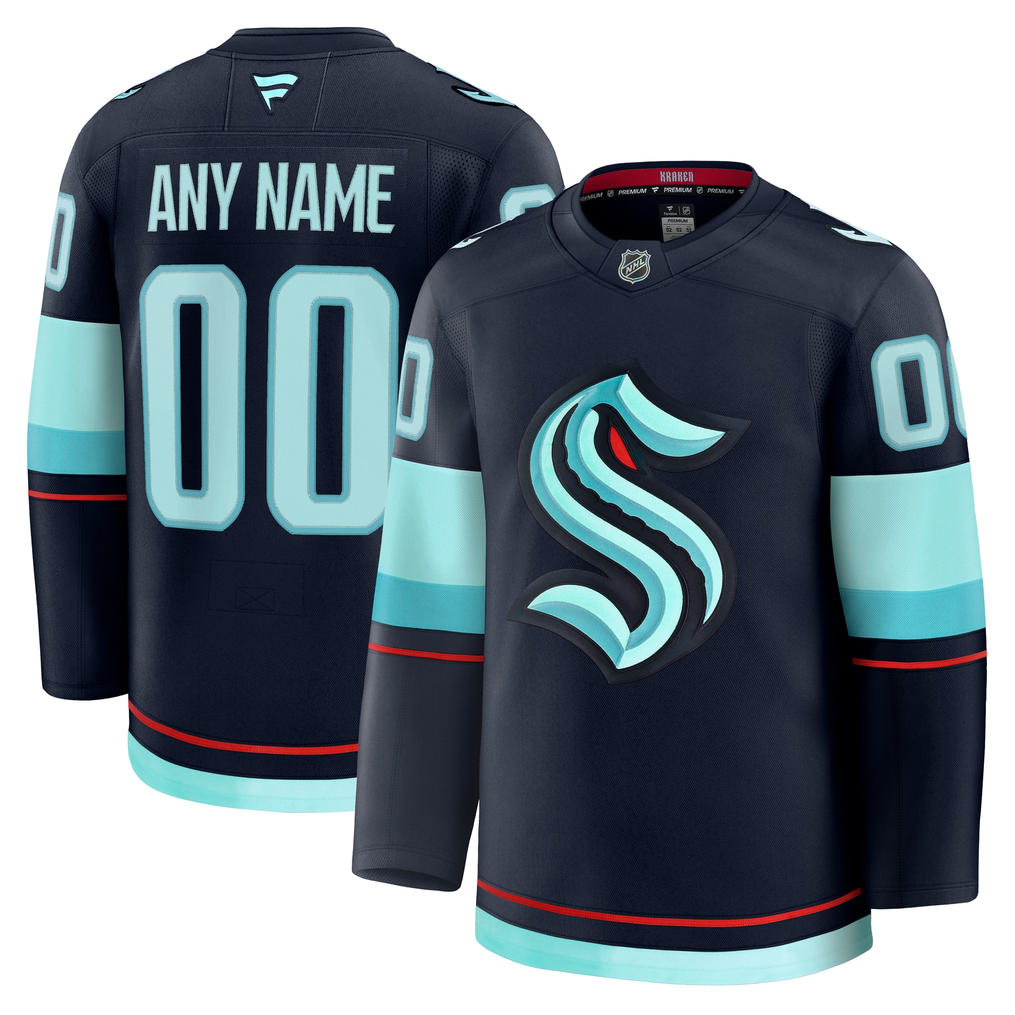 Men's Seattle Kraken Deep Sea Blue Home Premium Custom Jersey