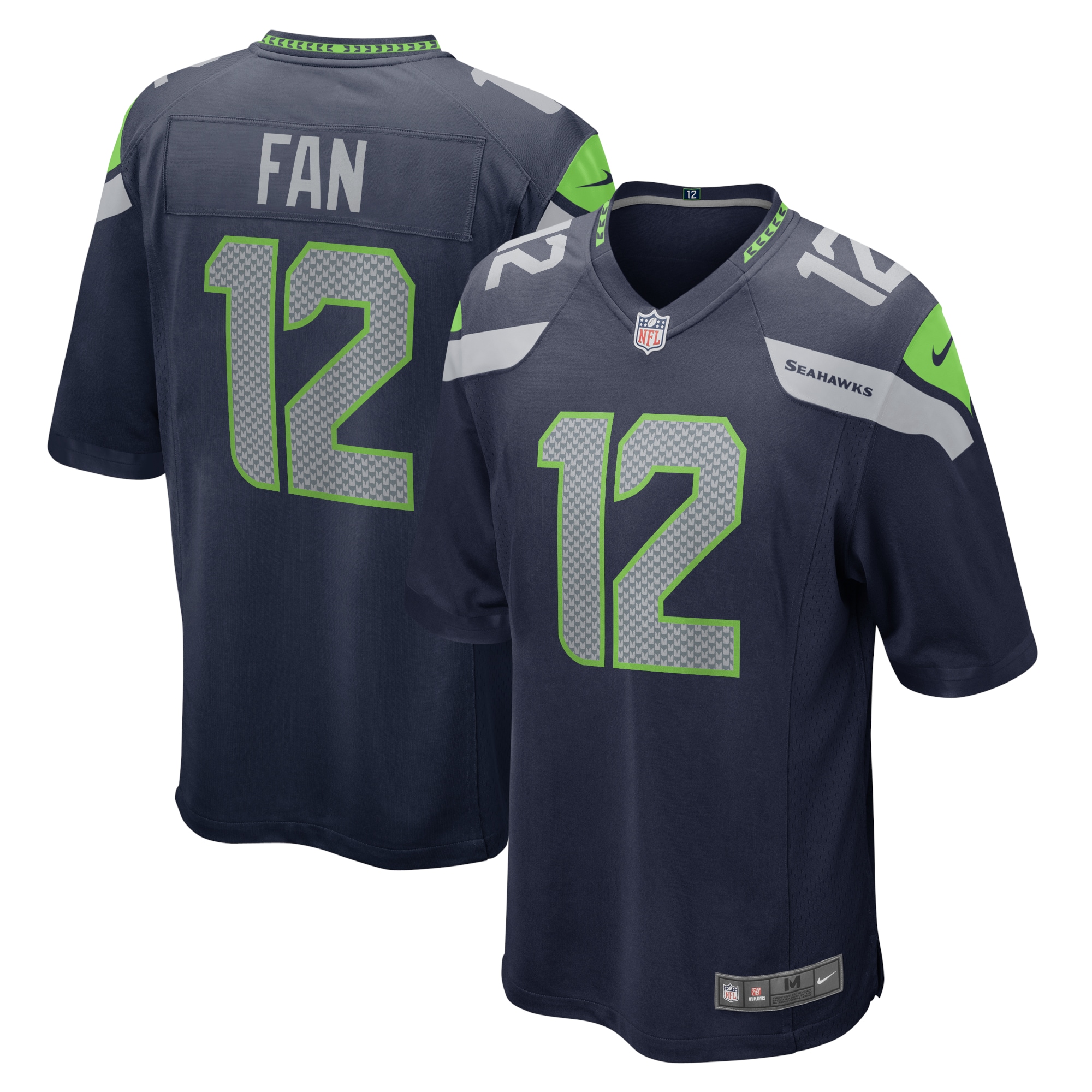 Men's Seattle Seahawks 12s College Navy Game Team Jersey Js7862