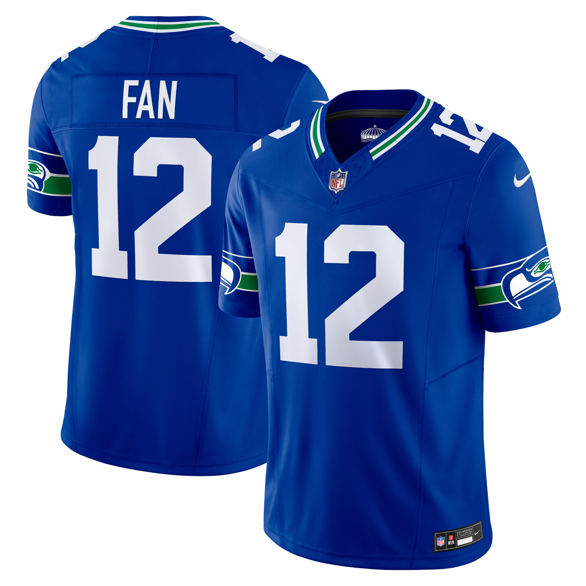 Men's Seattle Seahawks 12th Fan Royal Vapor F.u.s.e. Limited Jersey Js5248