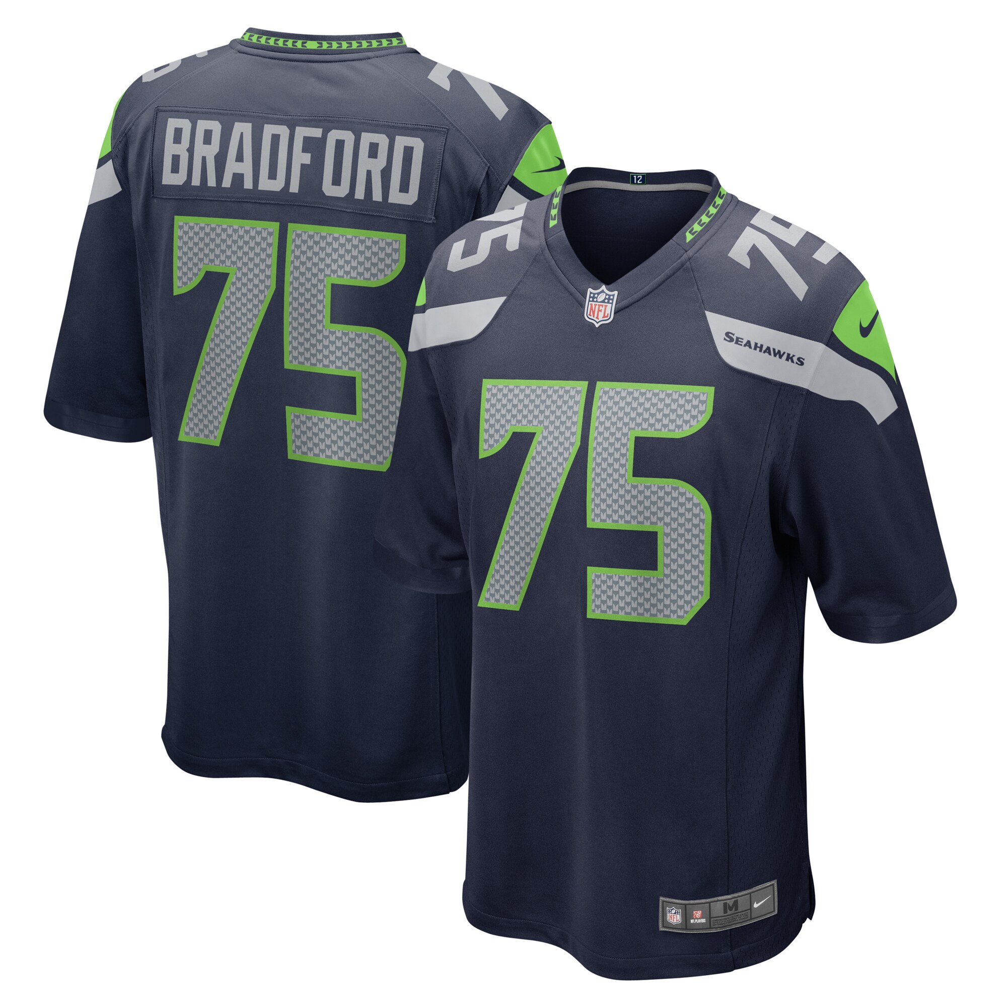 Men's Seattle Seahawks Anthony Bradford College Navy Team Game Jersey Js4383