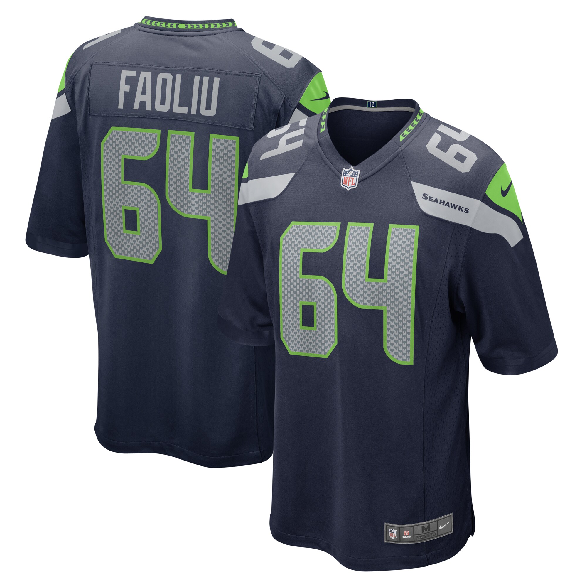 Men's Seattle Seahawks Austin Faoliu College Navy Game Jersey Js4402