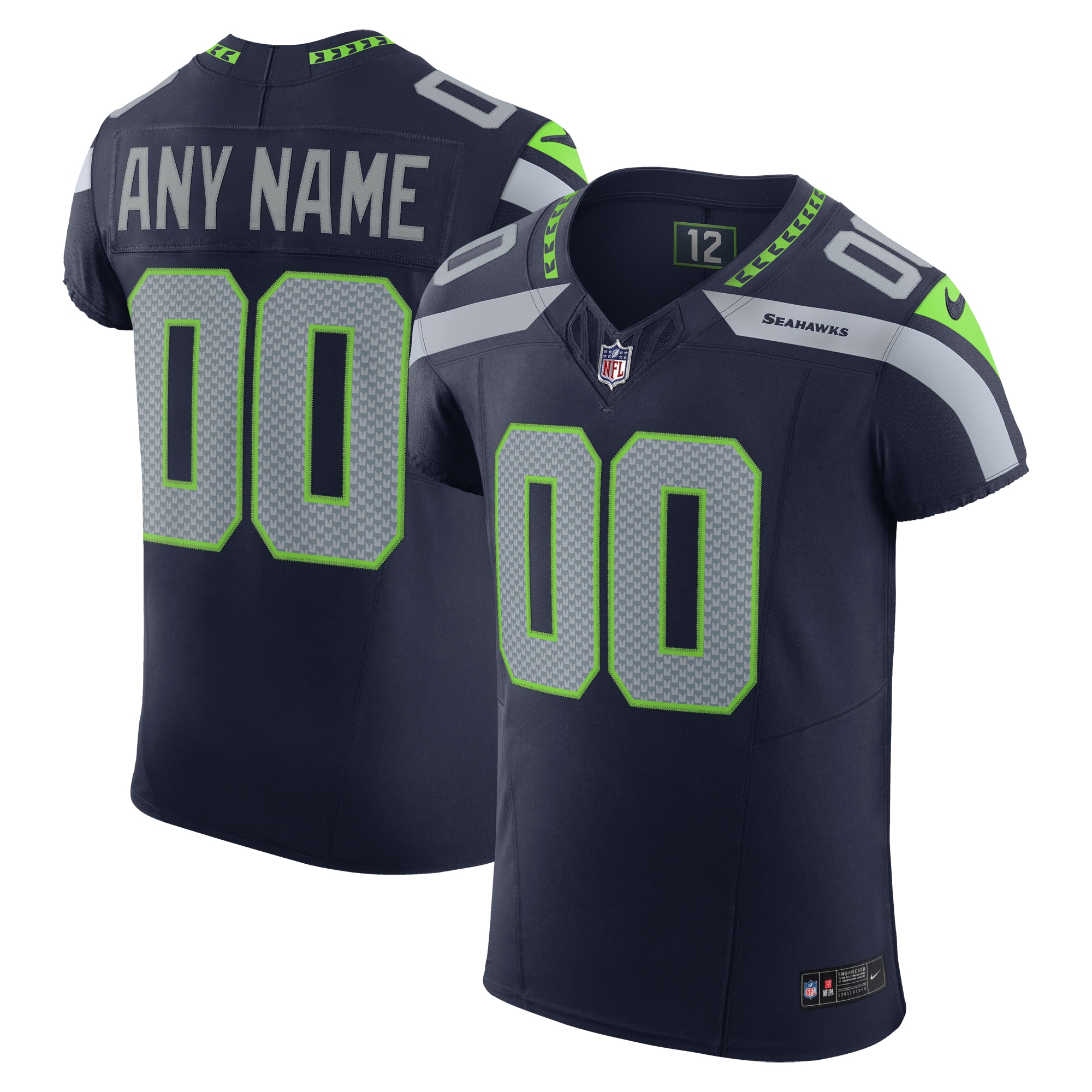 Men's Seattle Seahawks College Navy Vapor F.u.s.e. Elite Custom Jersey Js5248