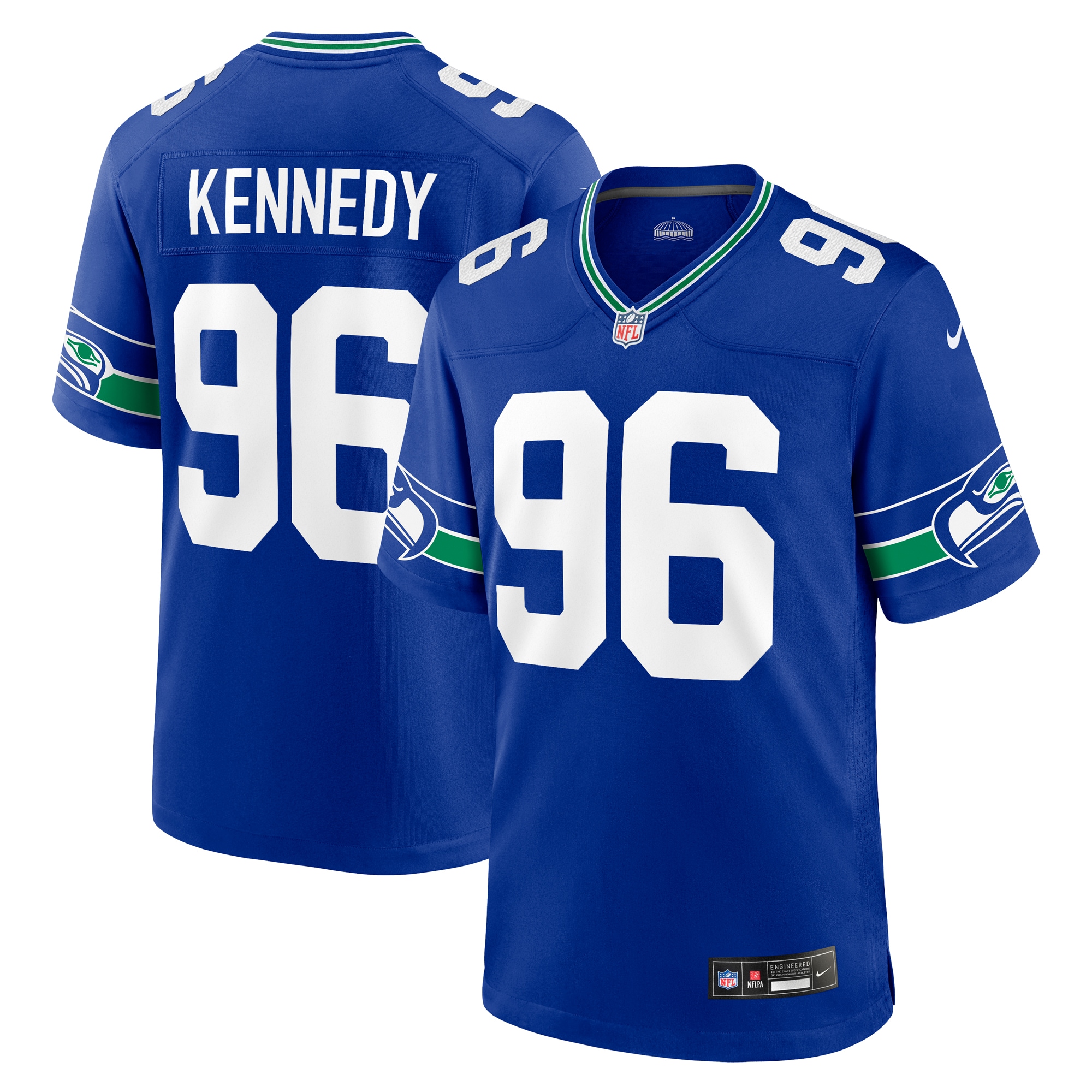 Men's Seattle Seahawks Cortez Kennedy Royal Throwback Retired Player Game Jersey Js2914