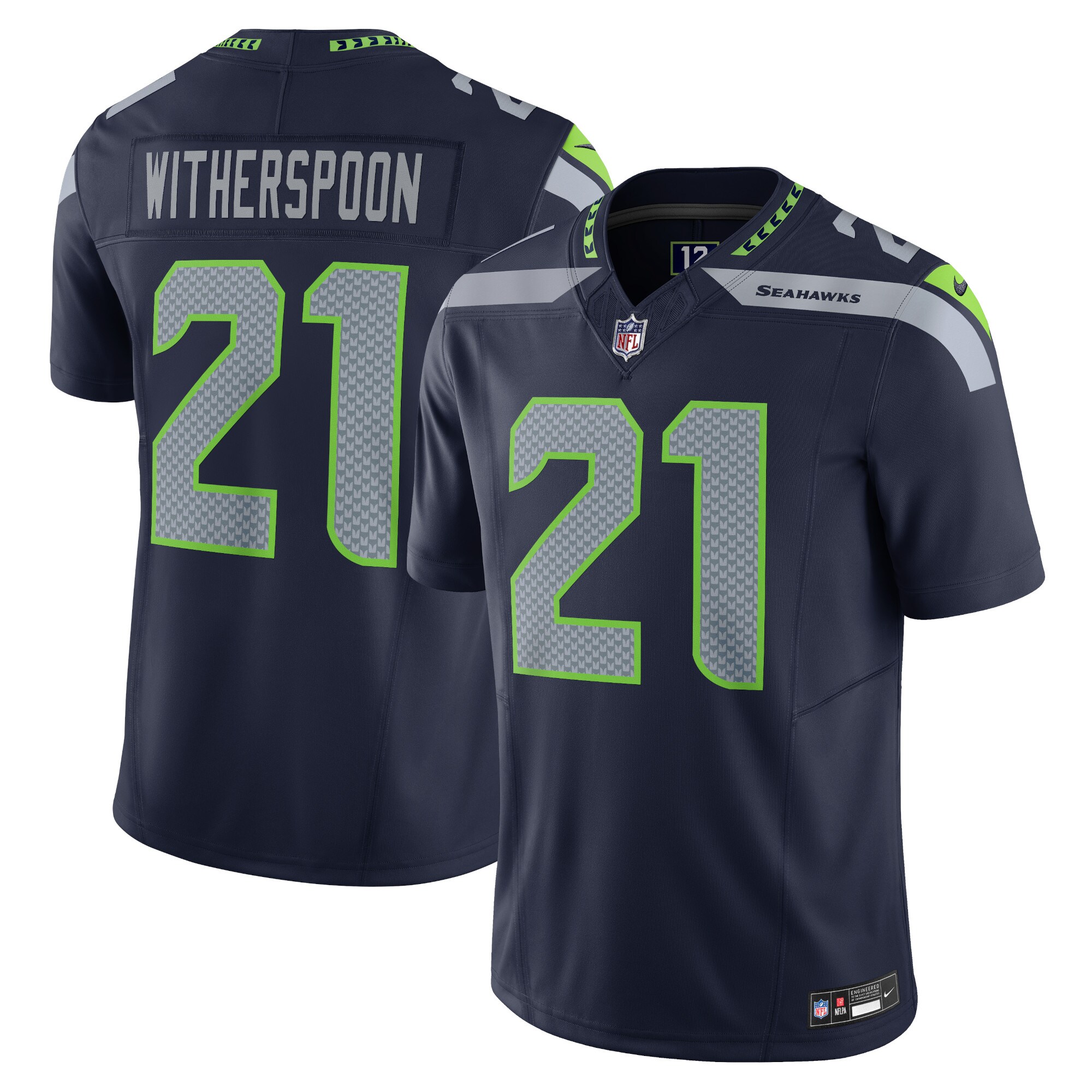 Men's Seattle Seahawks Devon Witherspoon Navy Vapor F.u.s.e. Limited Jersey Js2236