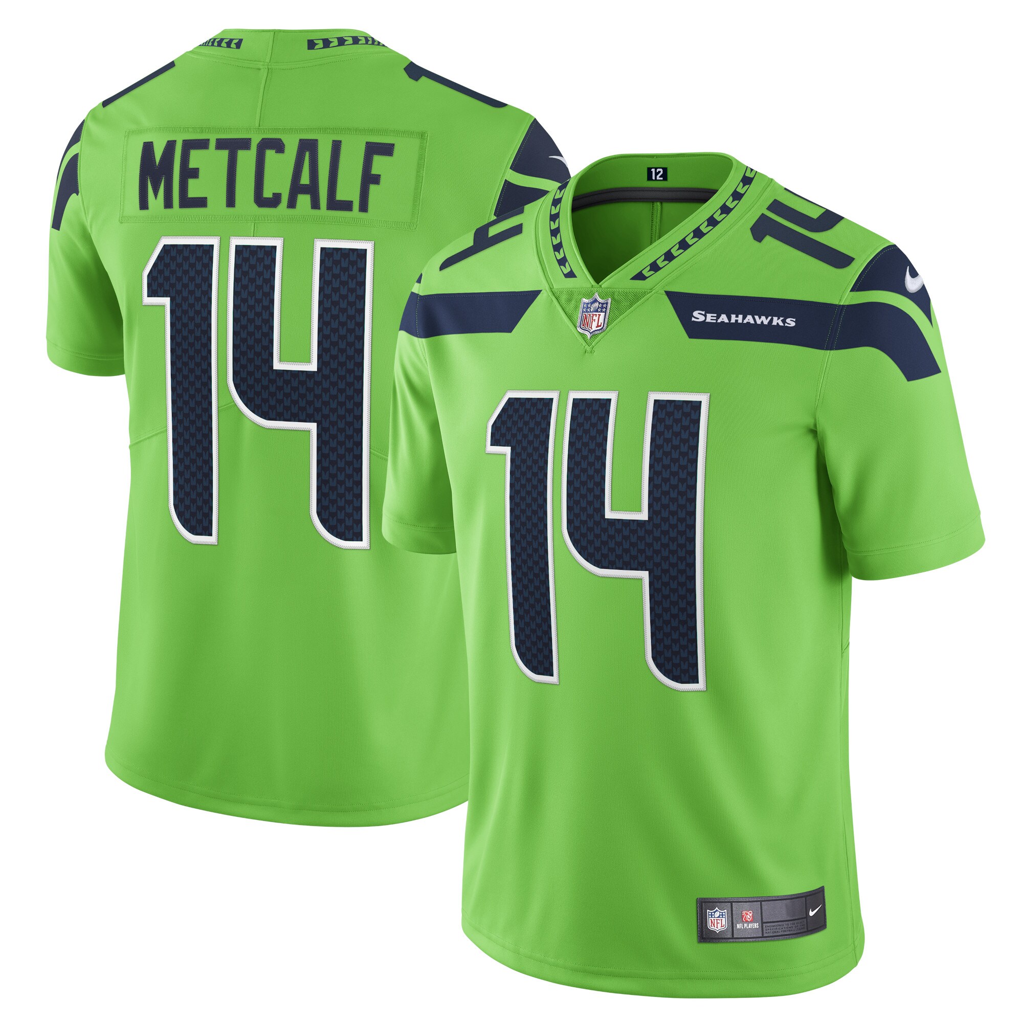 Men's Seattle Seahawks Dk Metcalf Neon Green Vapor Limited Player Jersey Js3012