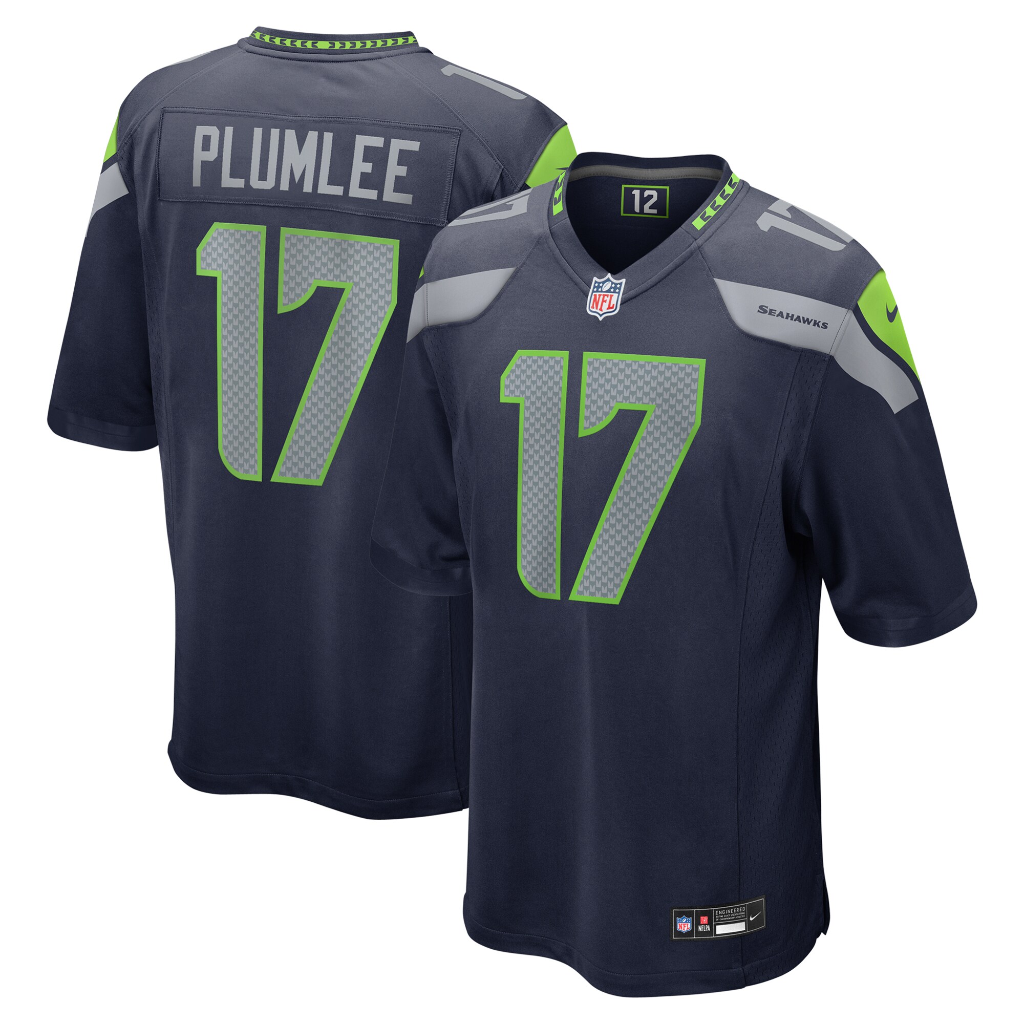 Men's Seattle Seahawks John Rhys Plumlee College Navy Team Game Jersey Js2117
