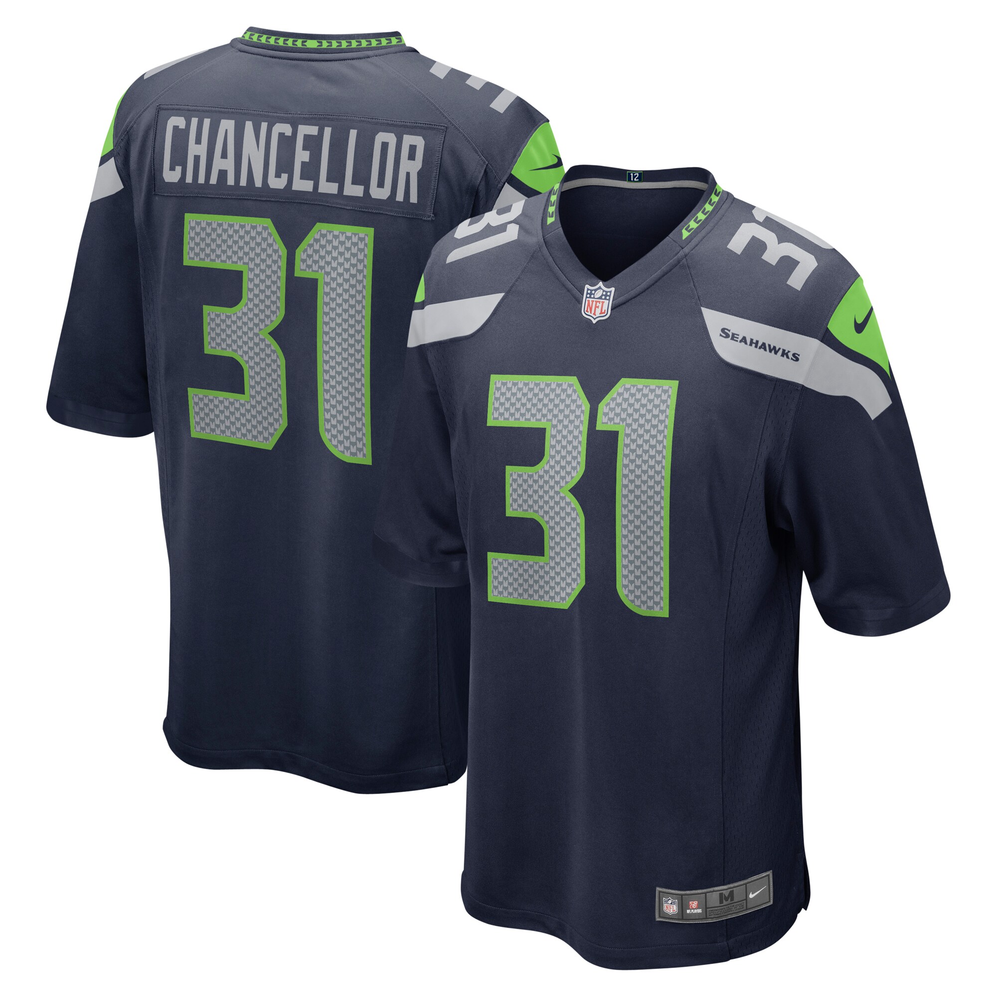 Men's Seattle Seahawks Kam Chancellor College Navy Retired Player Game Jersey Js4281