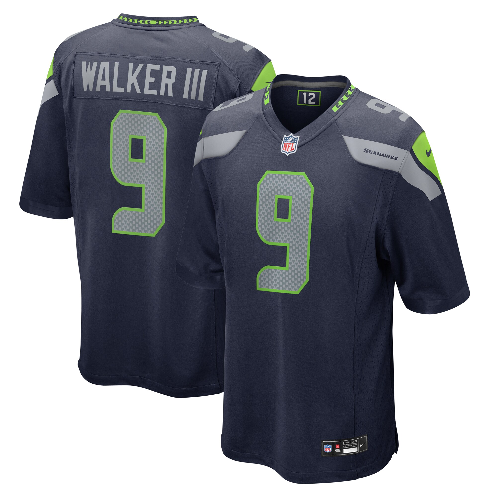 Men's Seattle Seahawks Kenneth Walker Iii College Navy Team Game Jersey Js5787