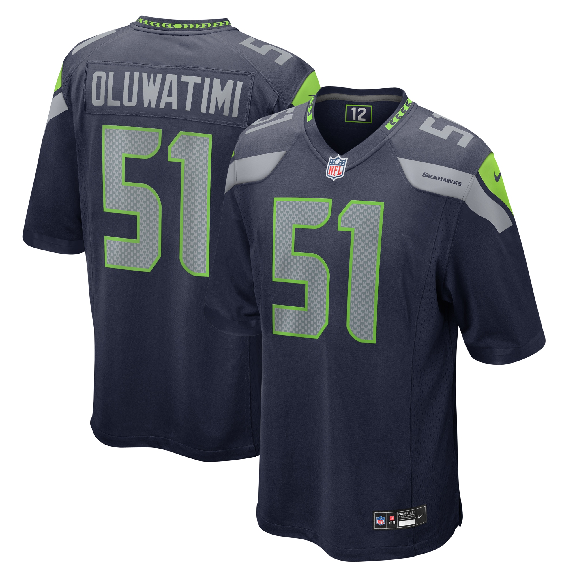 Men's Seattle Seahawks Olu Oluwatimi College Navy Game Jersey Js5941