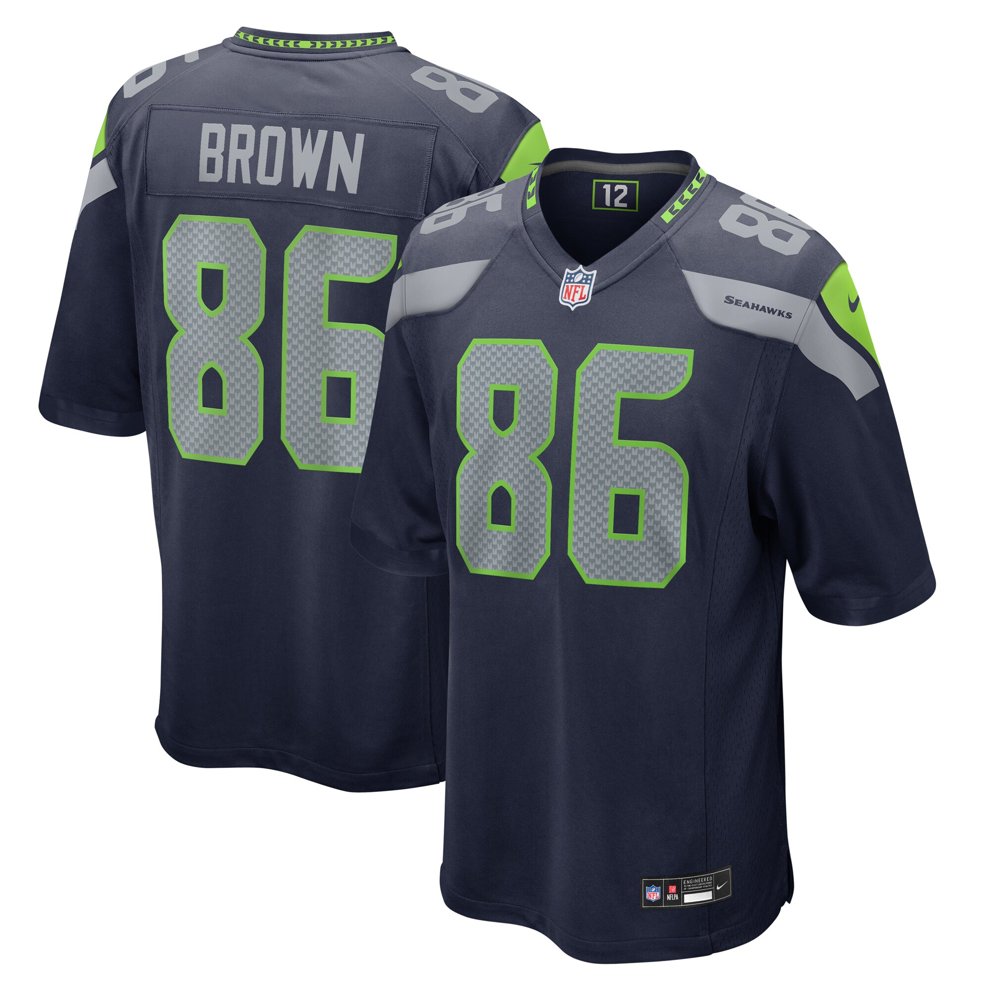 Men's Seattle Seahawks Pharaoh Brown College Navy Game Jersey Js5999