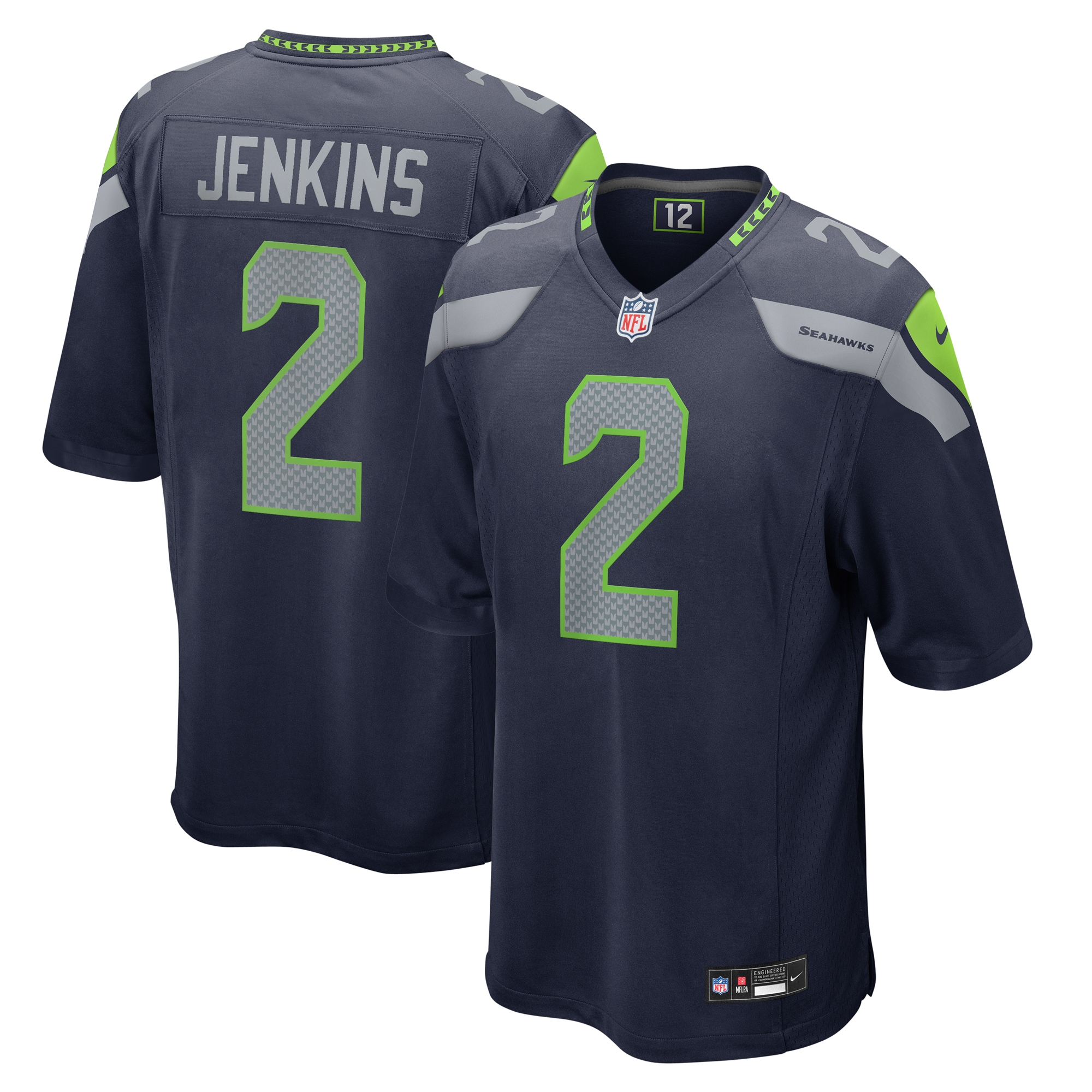 Men's Seattle Seahawks Rayshawn Jenkins College Navy Game Jersey Js4990