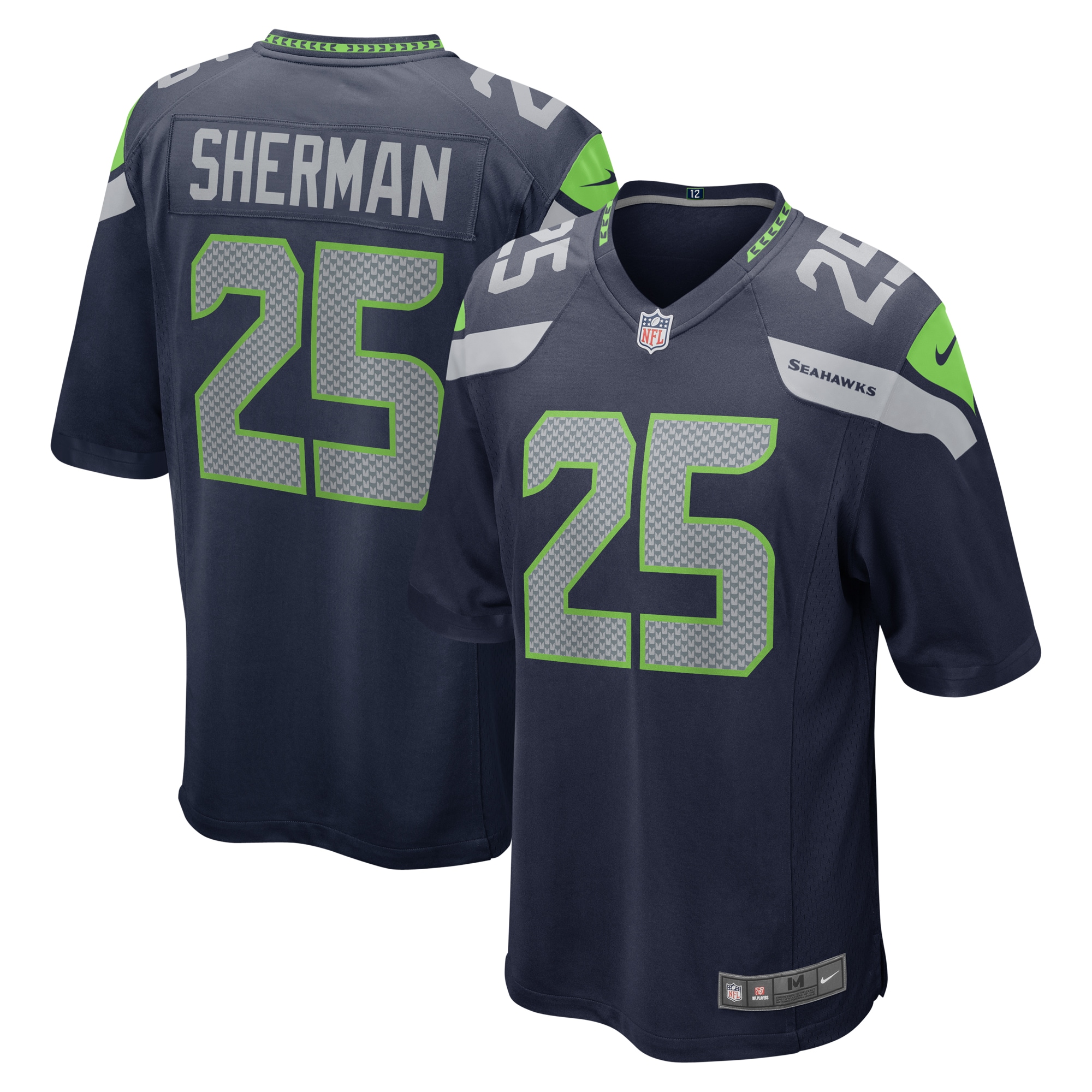 Men's Seattle Seahawks Richard Sherman College Navy Retired Game Jersey Js6120