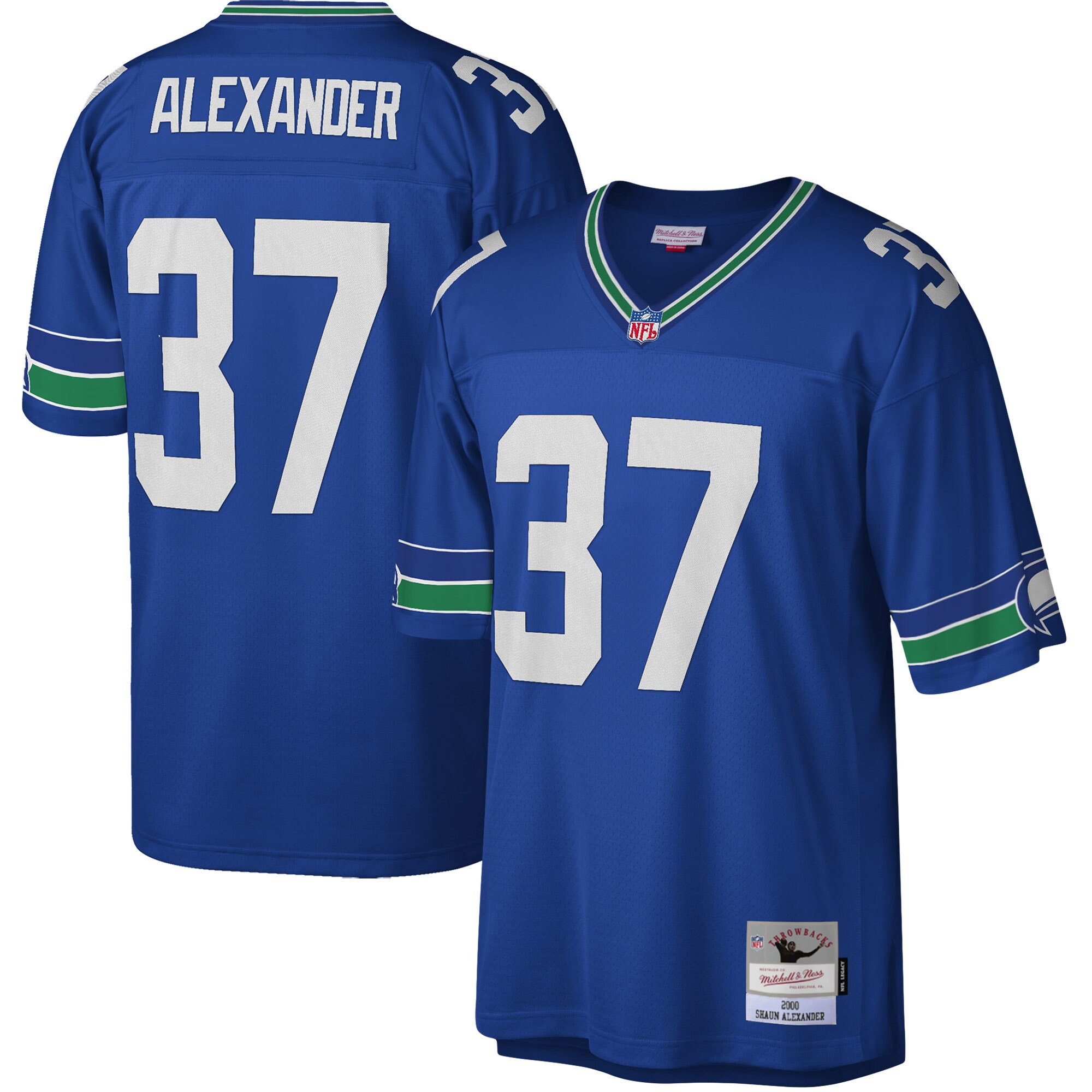 Men's Seattle Seahawks Shaun Alexander Mitchell & Ness Royal Legacy Jersey Js7476