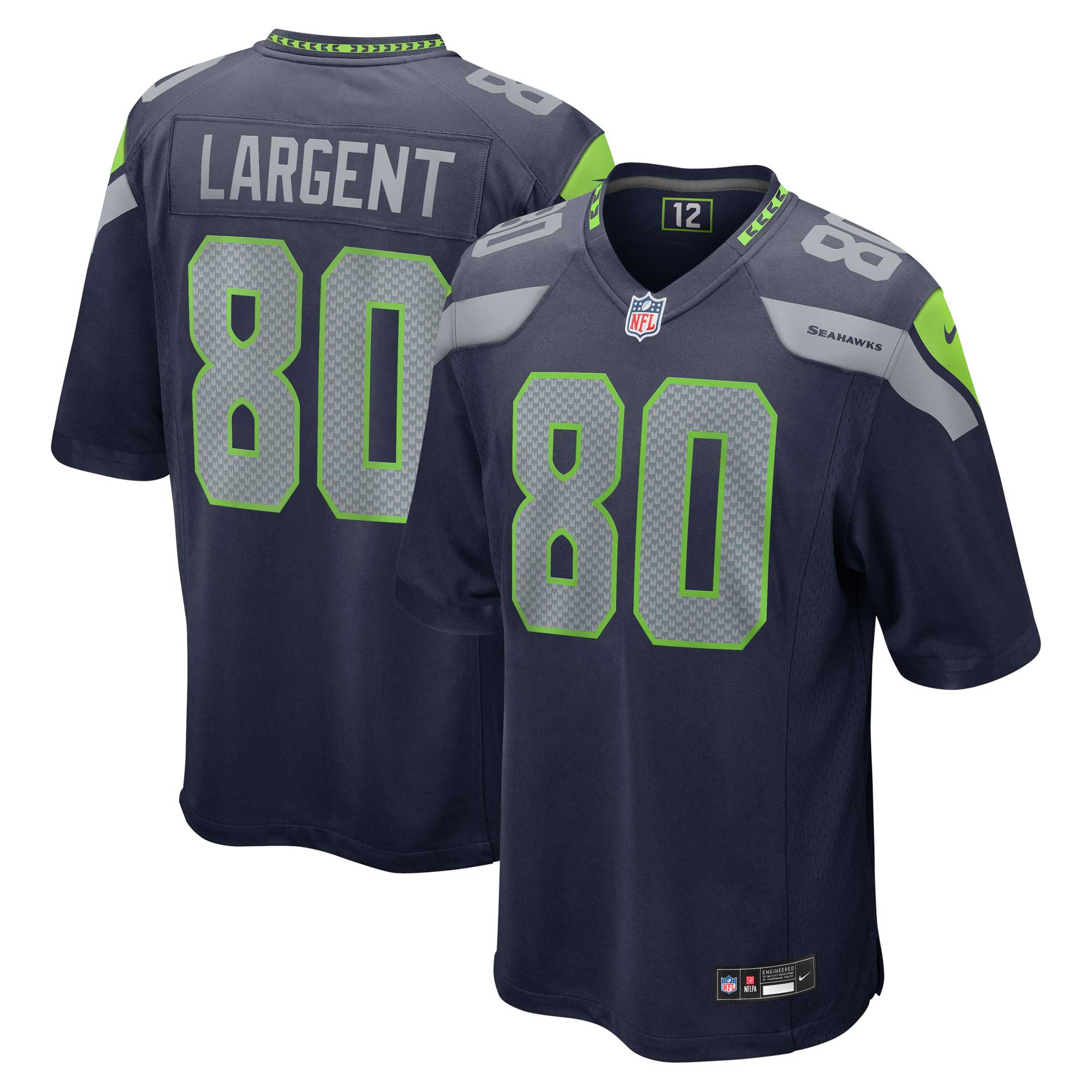 Men's Seattle Seahawks Steve Largent College Navy Retired Player Game Jersey Js4409