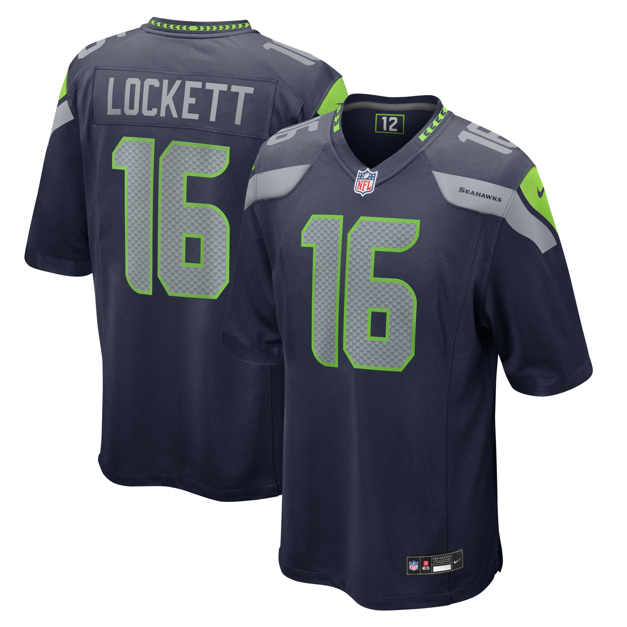Men's Seattle Seahawks Tyler Lockett College Navy Game Jersey Js2650