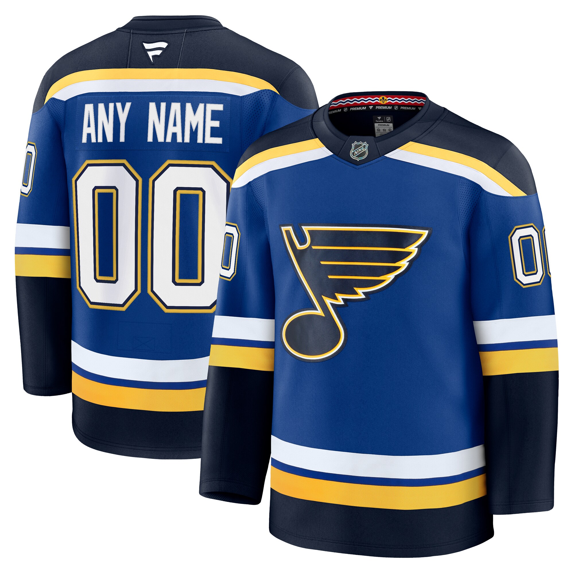 Men's St. Louis Blues Blue Home Premium Custom Jersey