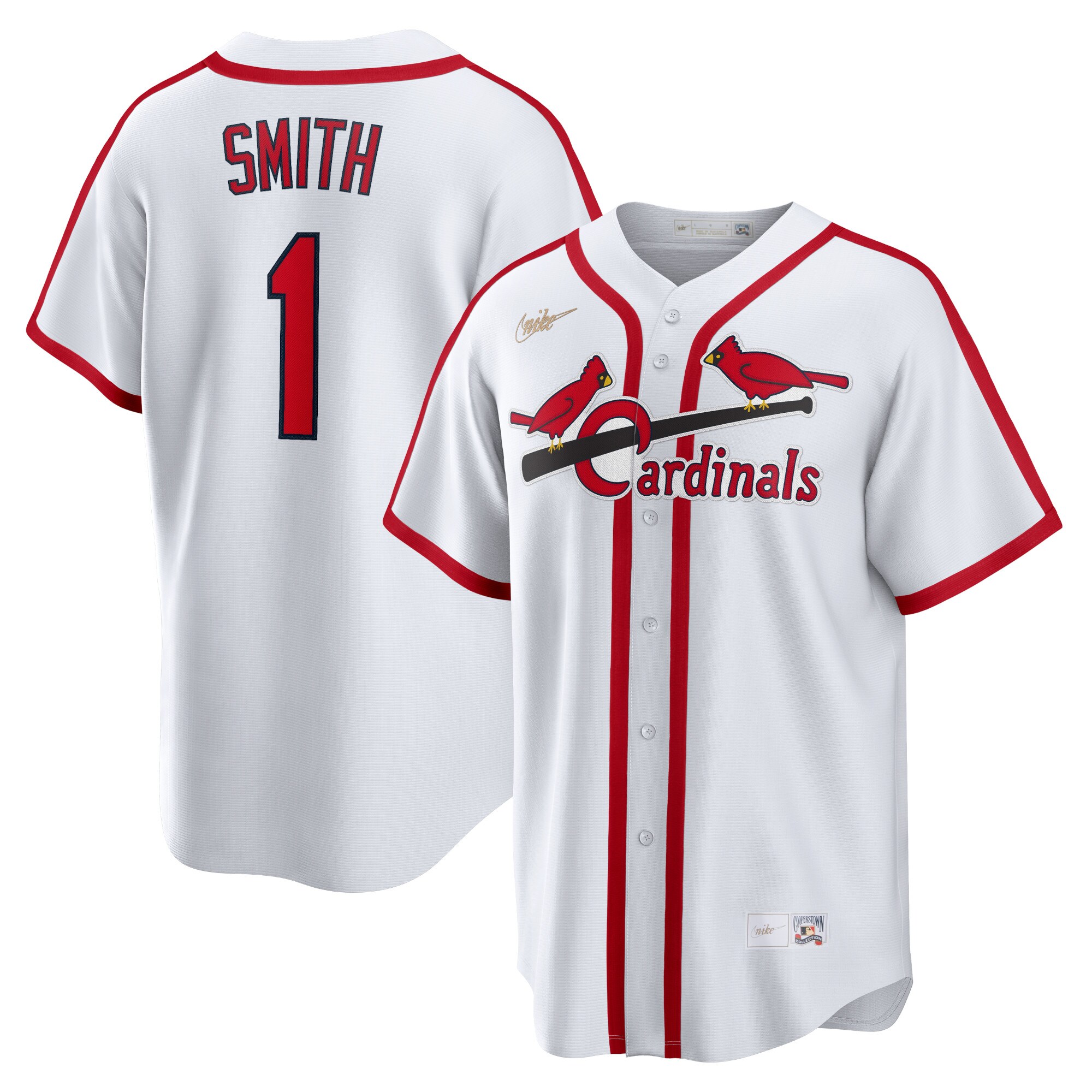 Men's St. Louis Cardinals Ozzie Smith White Home Cooperstown Collection Player Jersey