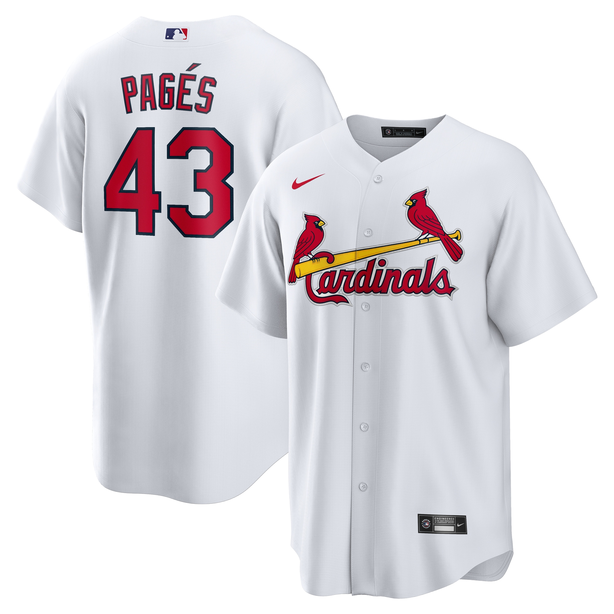 Men's St. Louis Cardinals Pedro Pag?s White Home Jersey