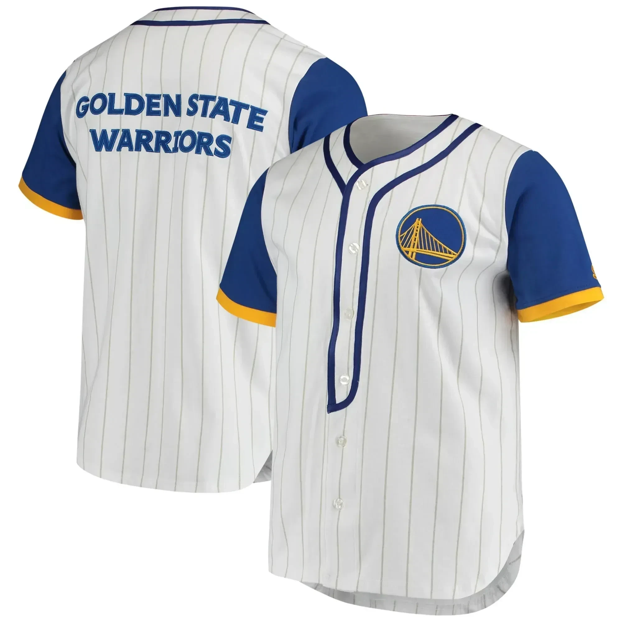 Men's Starter White Golden State Warriors Scout Baseball Fashion Jersey