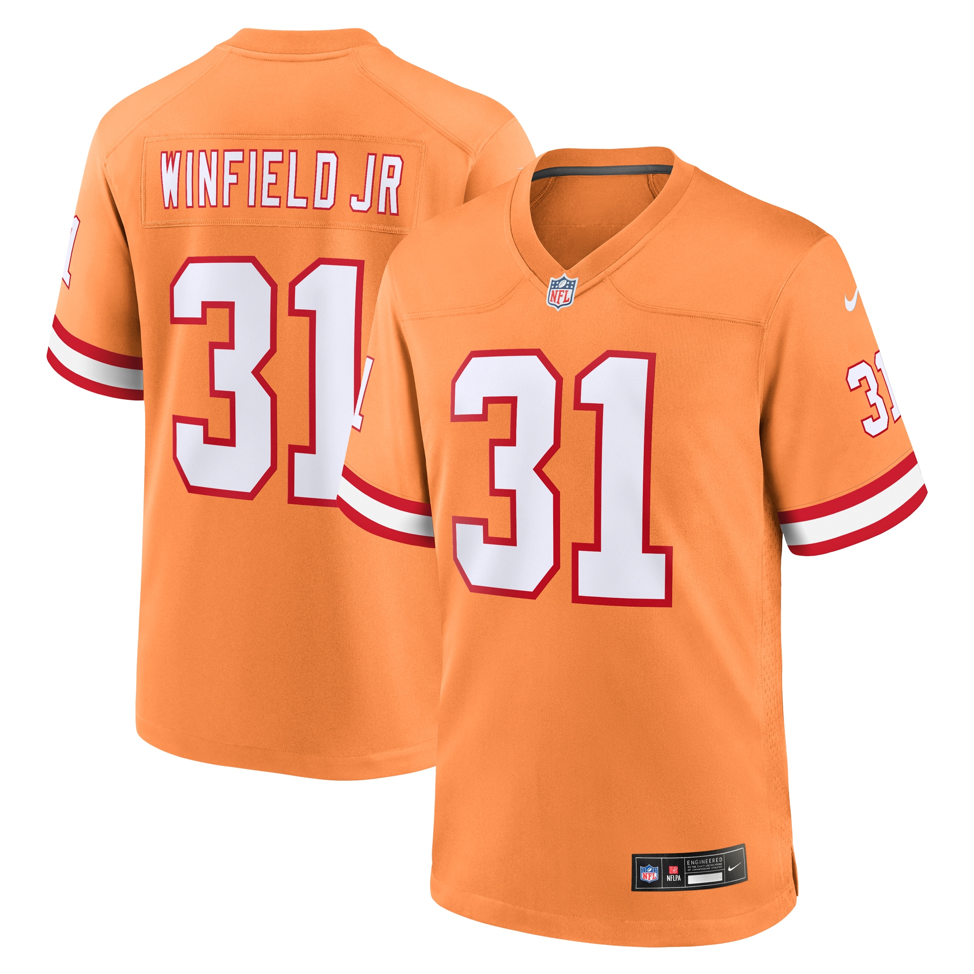 Men's Tampa Bay Buccaneers Antoine Winfield Jr. Orange Throwback Game Jersey Js9504