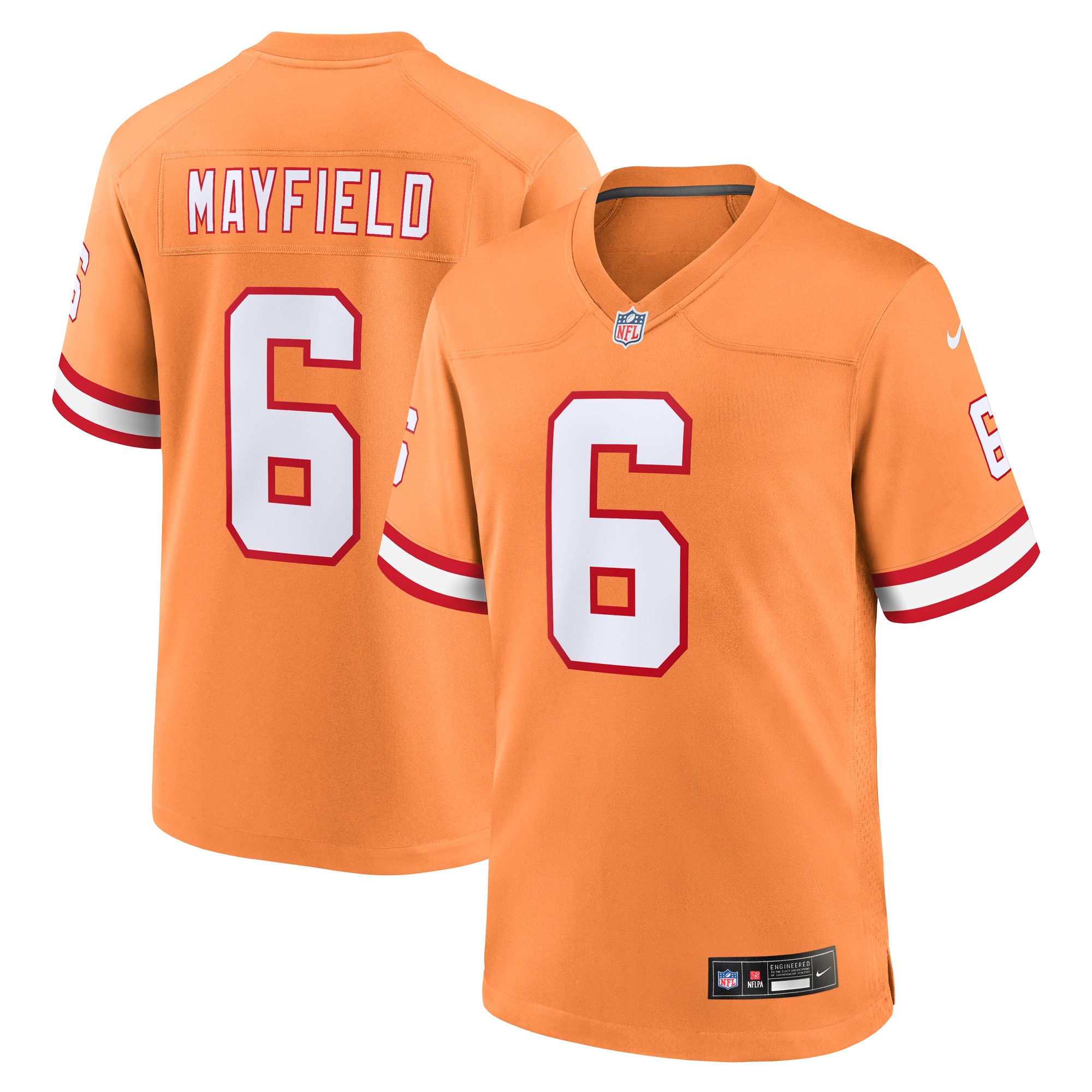Men's Tampa Bay Buccaneers Baker Mayfield Orange Throwback Game Jersey Js4839
