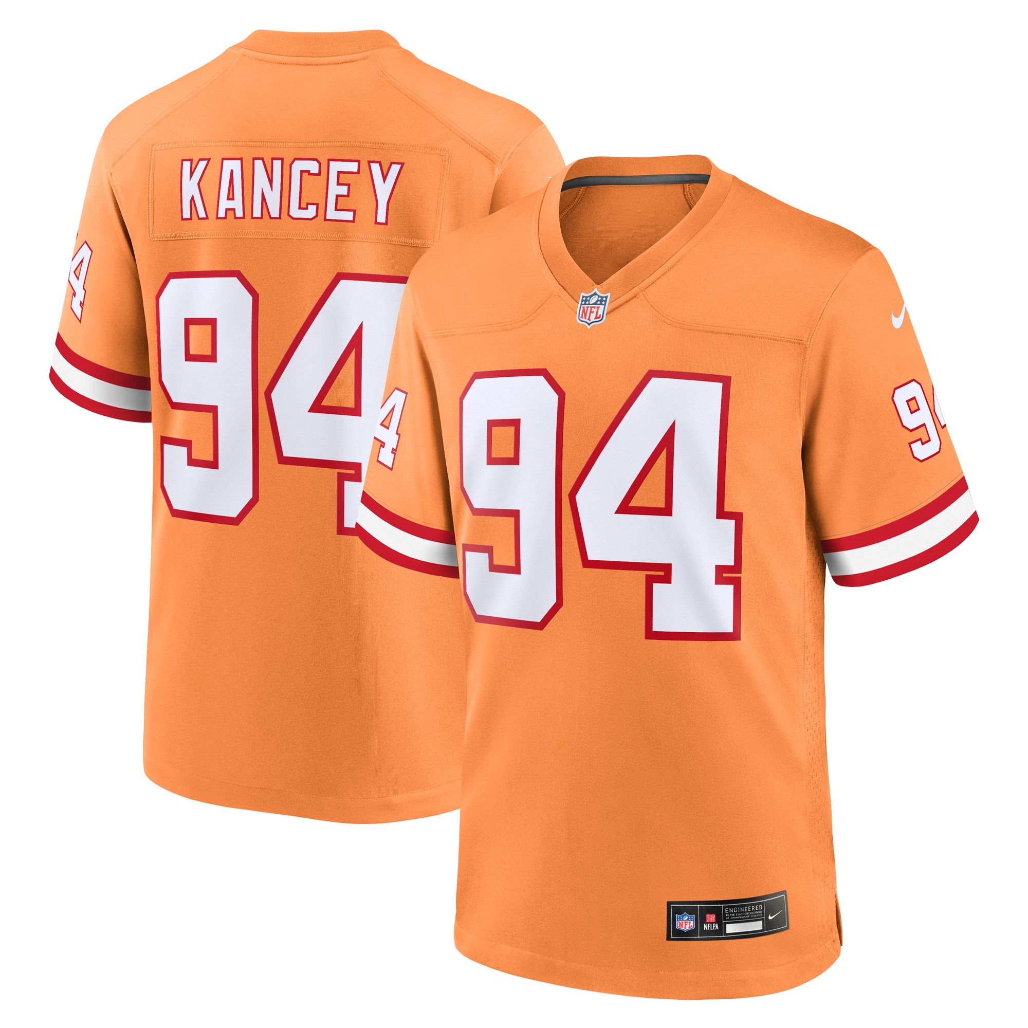 Men's Tampa Bay Buccaneers Calijah Kancey Orange Alternate Team Game Jersey Js6623