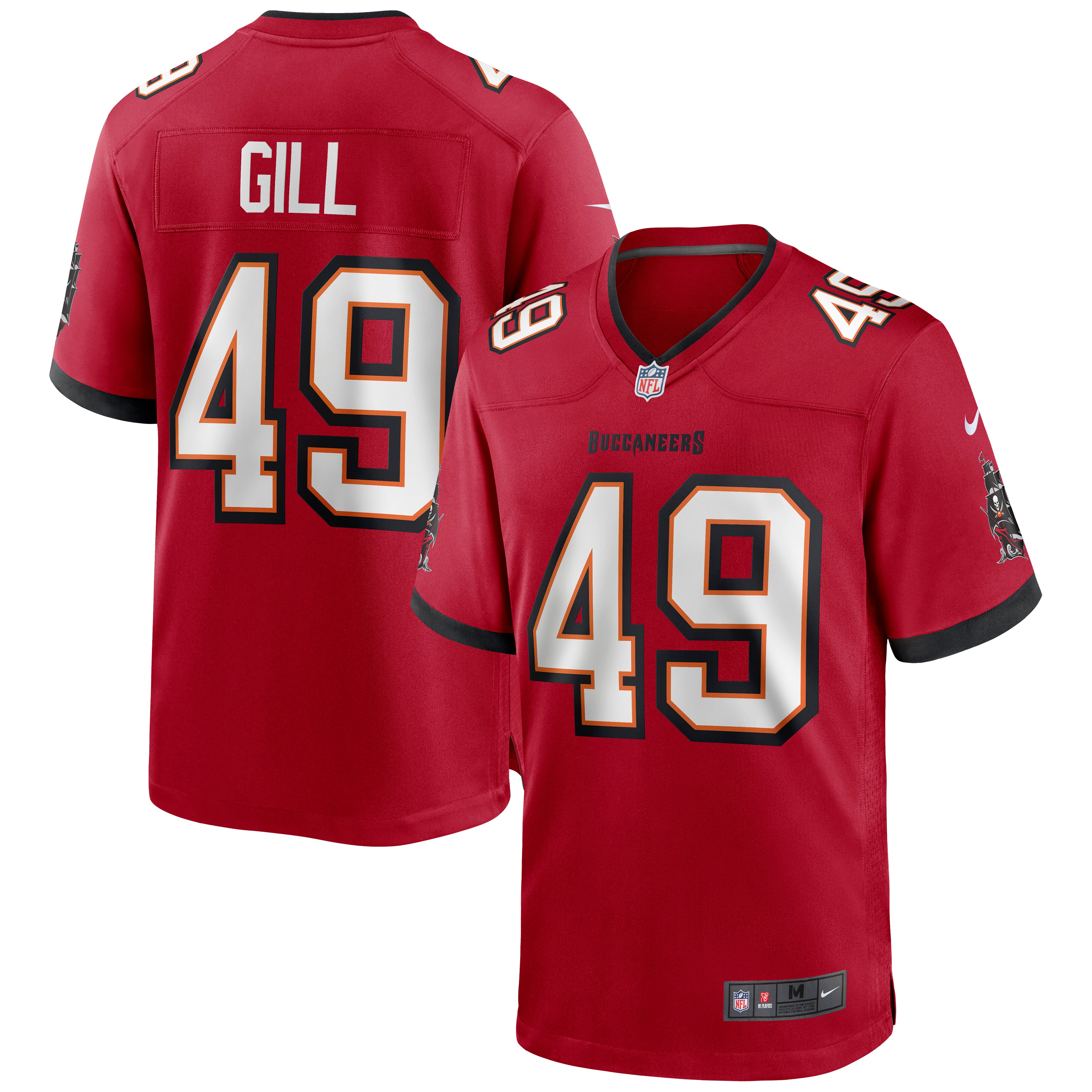 Men's Tampa Bay Buccaneers Cam Gill Red Game Jersey Js2016