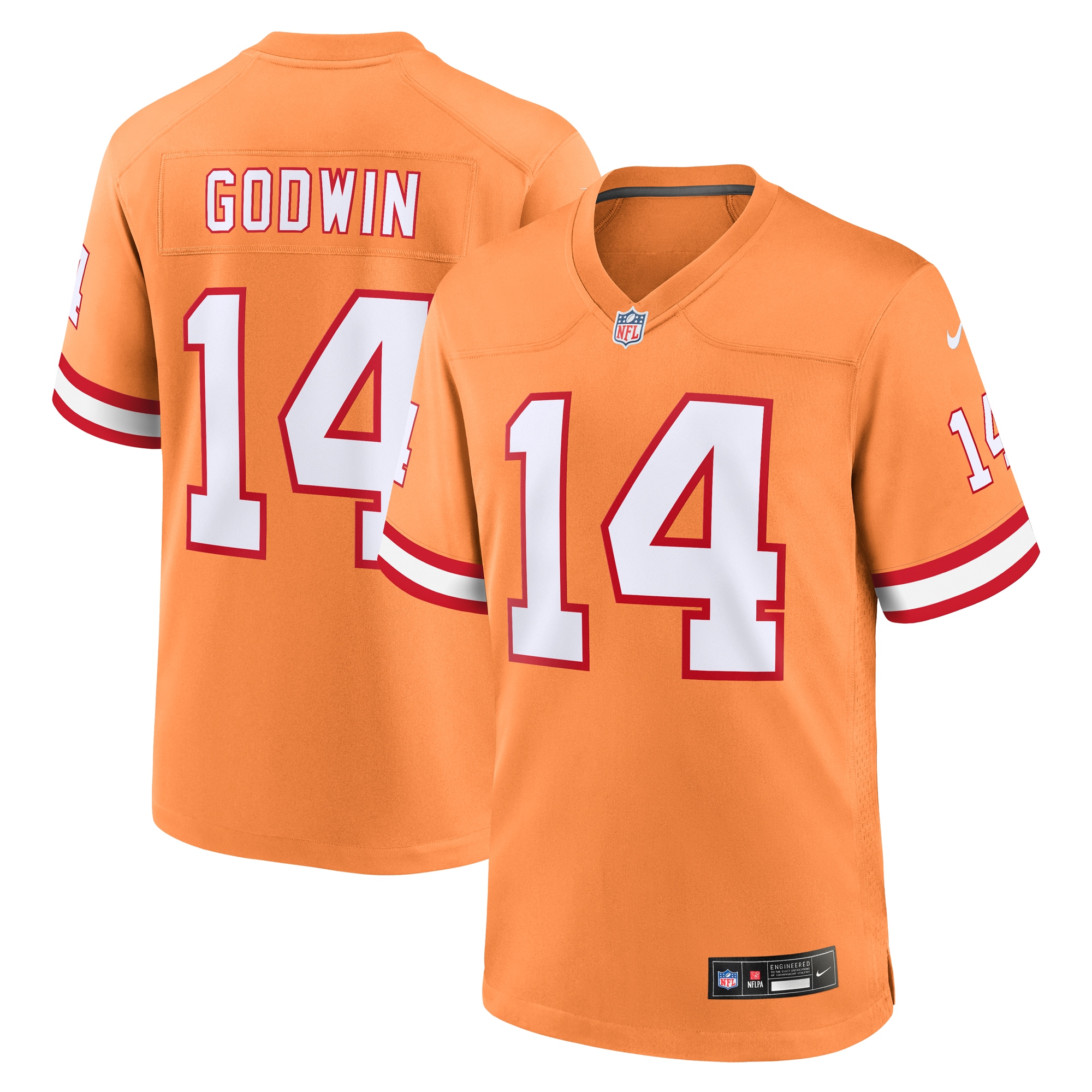 Men's Tampa Bay Buccaneers Chris Godwin Orange Throwback Game Jersey Js7353