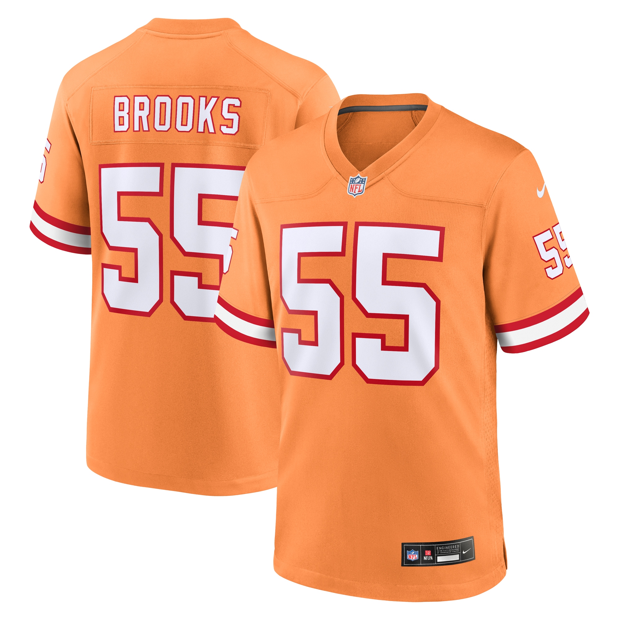 Men's Tampa Bay Buccaneers Derrick Brooks Orange Throwback Game Jersey Js5572