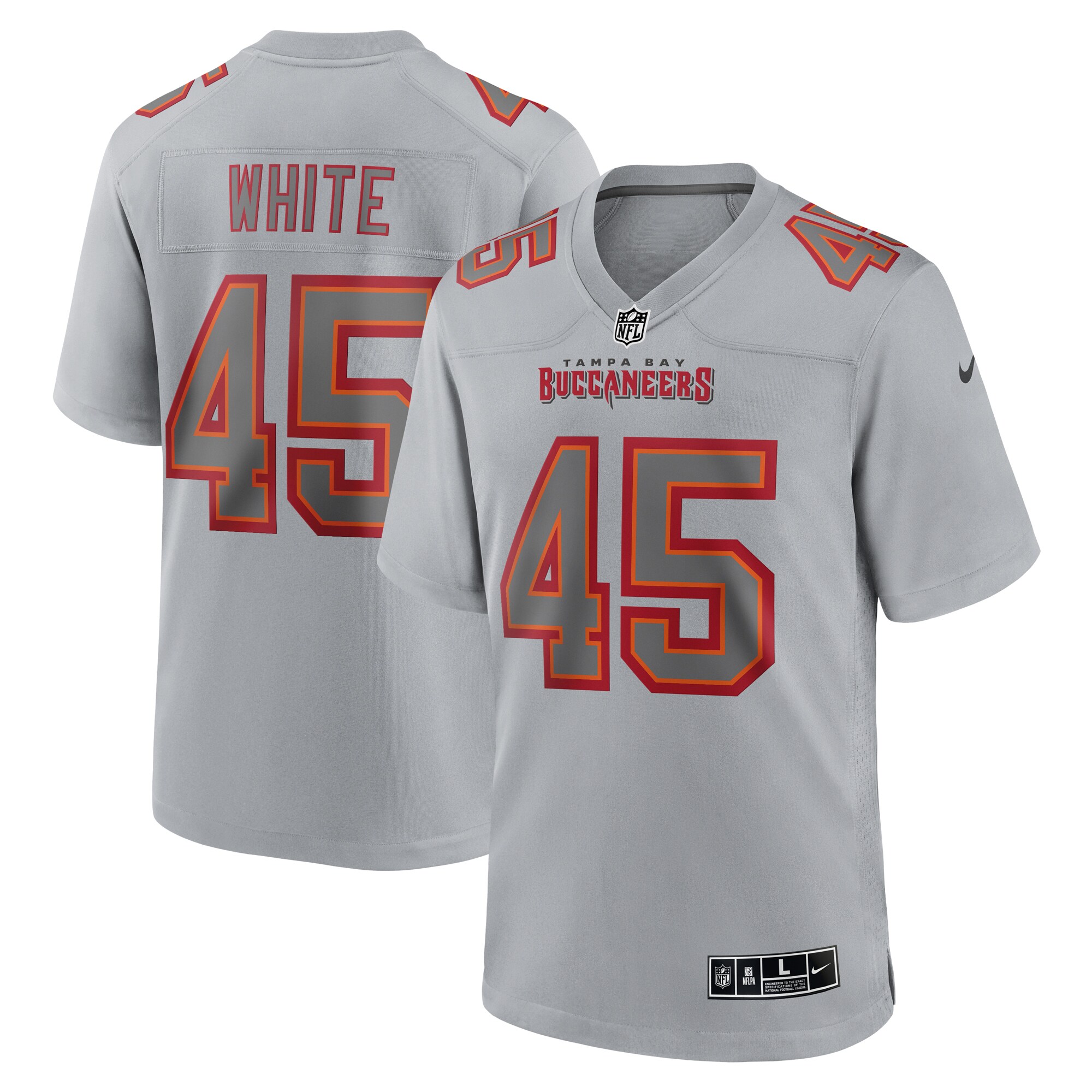 Men's Tampa Bay Buccaneers Devin White Gray Atmosphere Fashion Game Jersey Js6638