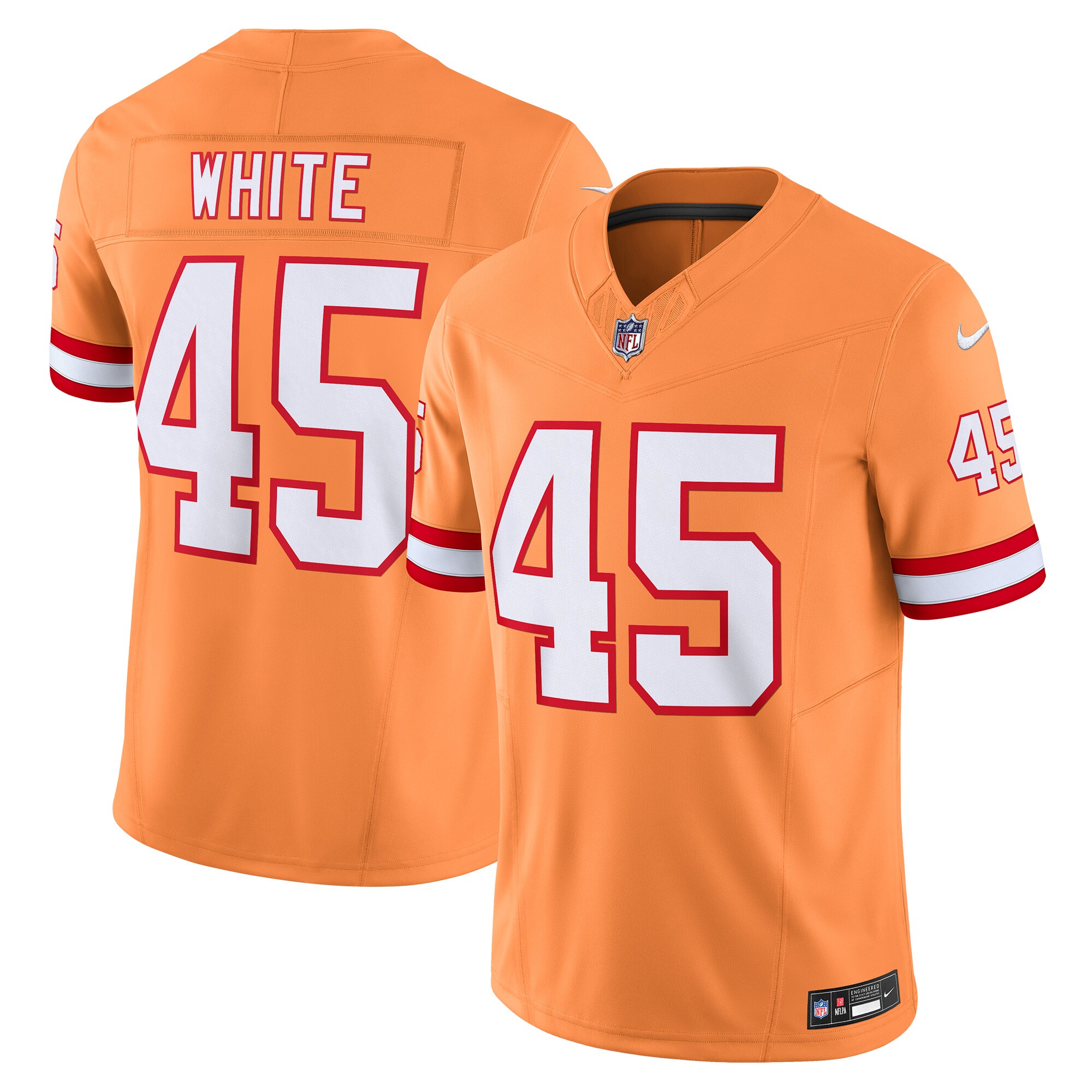 Men's Tampa Bay Buccaneers Devin White Orange Vapor F.u.s.e. Limited Jersey Js9258