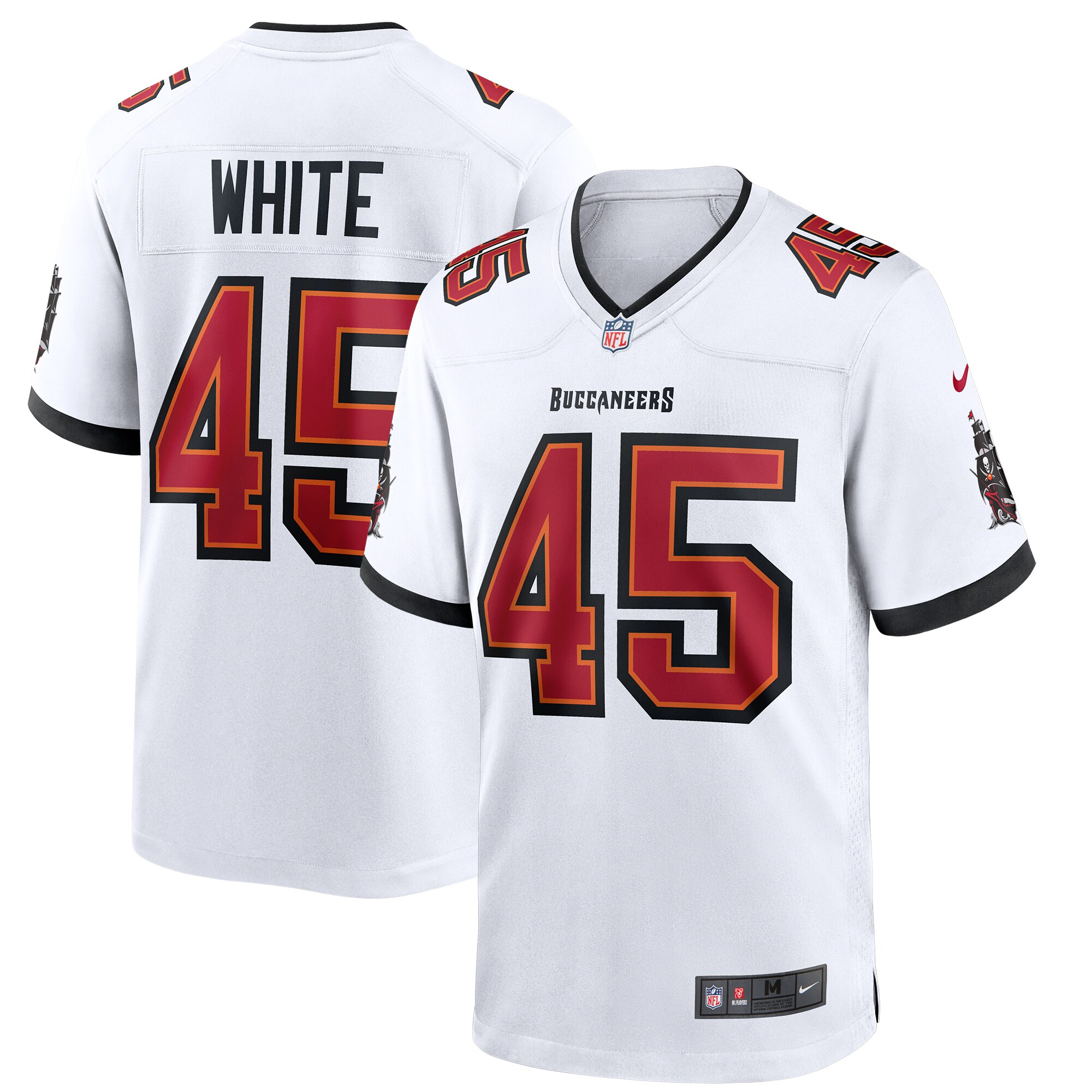 Men's Tampa Bay Buccaneers Devin White White Game Jersey Js6336