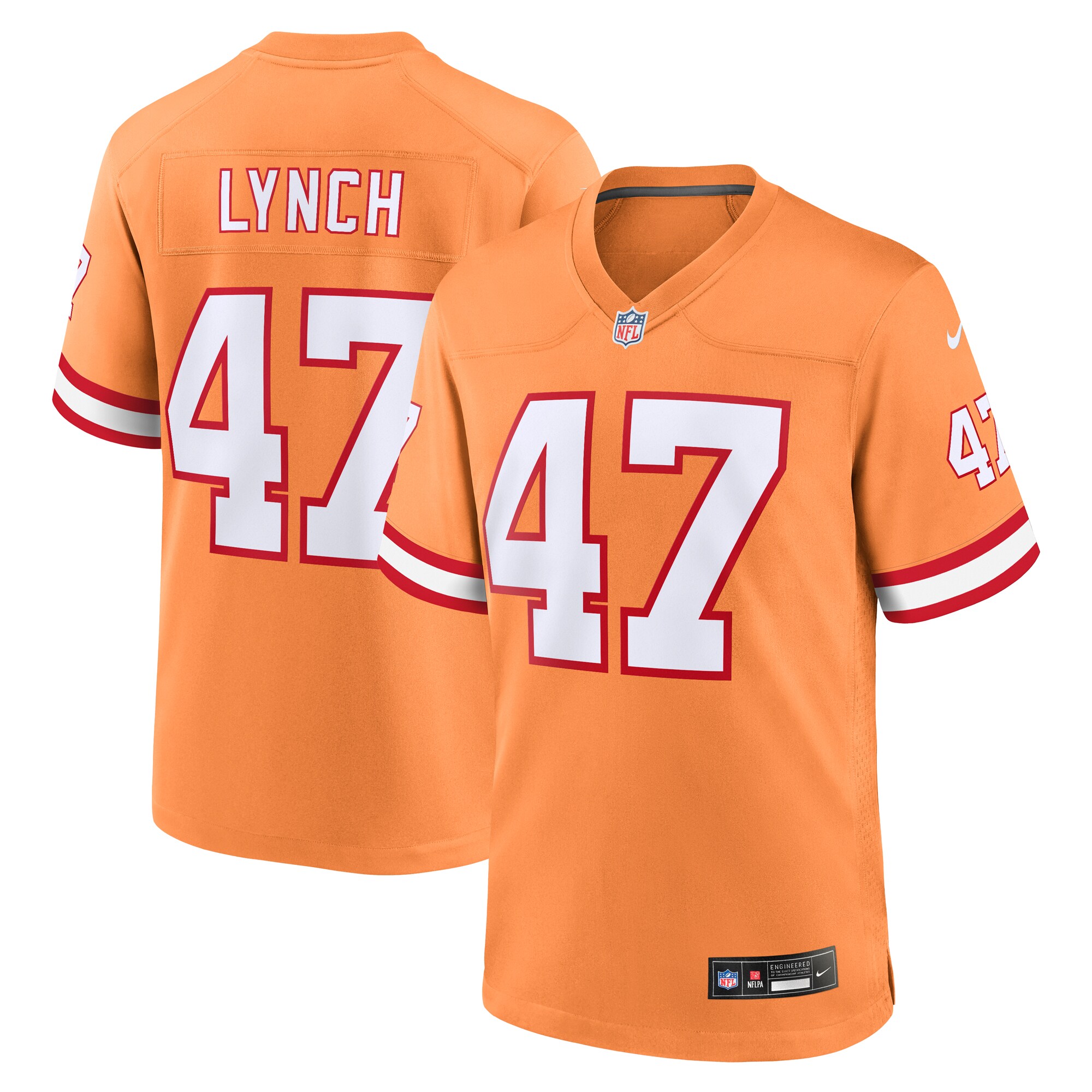 Men's Tampa Bay Buccaneers John Lynch Orange Throwback Game Jersey Js4680