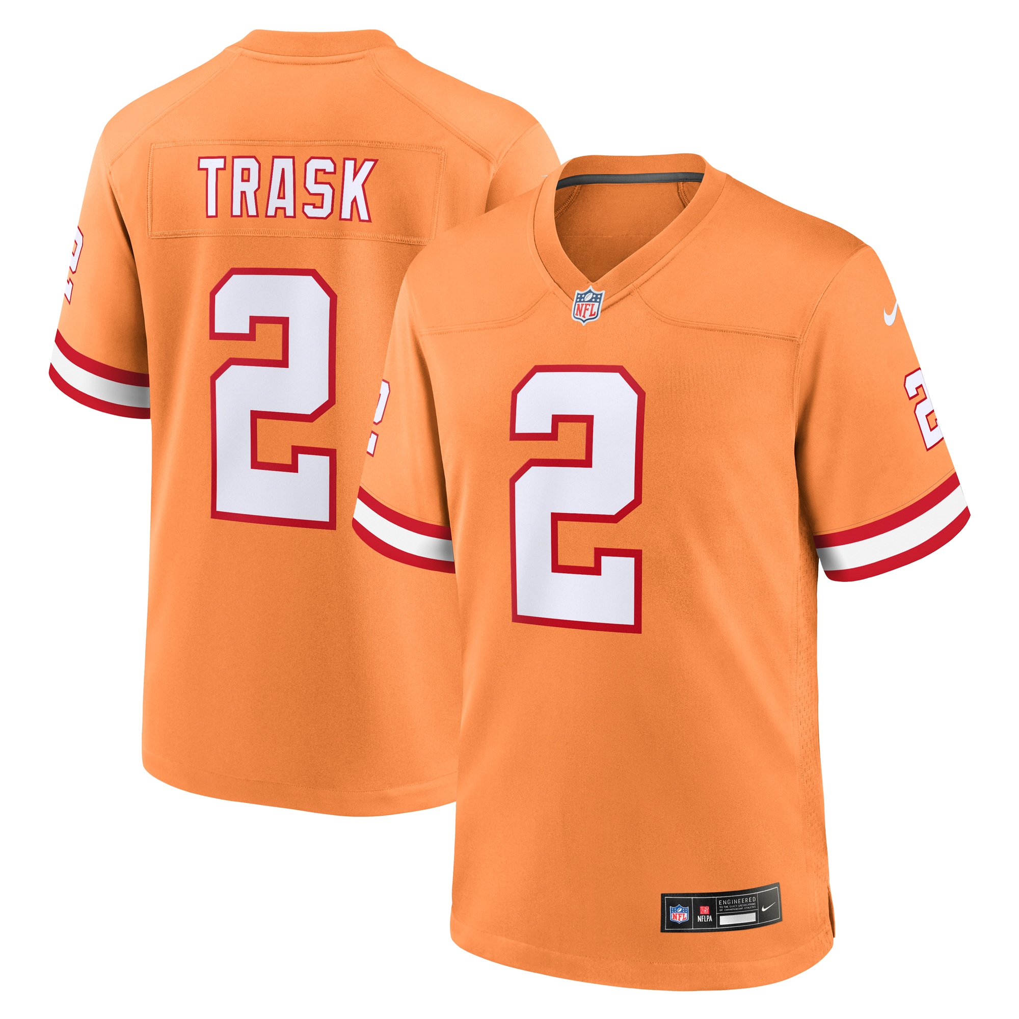 Men's Tampa Bay Buccaneers Kyle Trask Orange Throwback Game Jersey Js4940