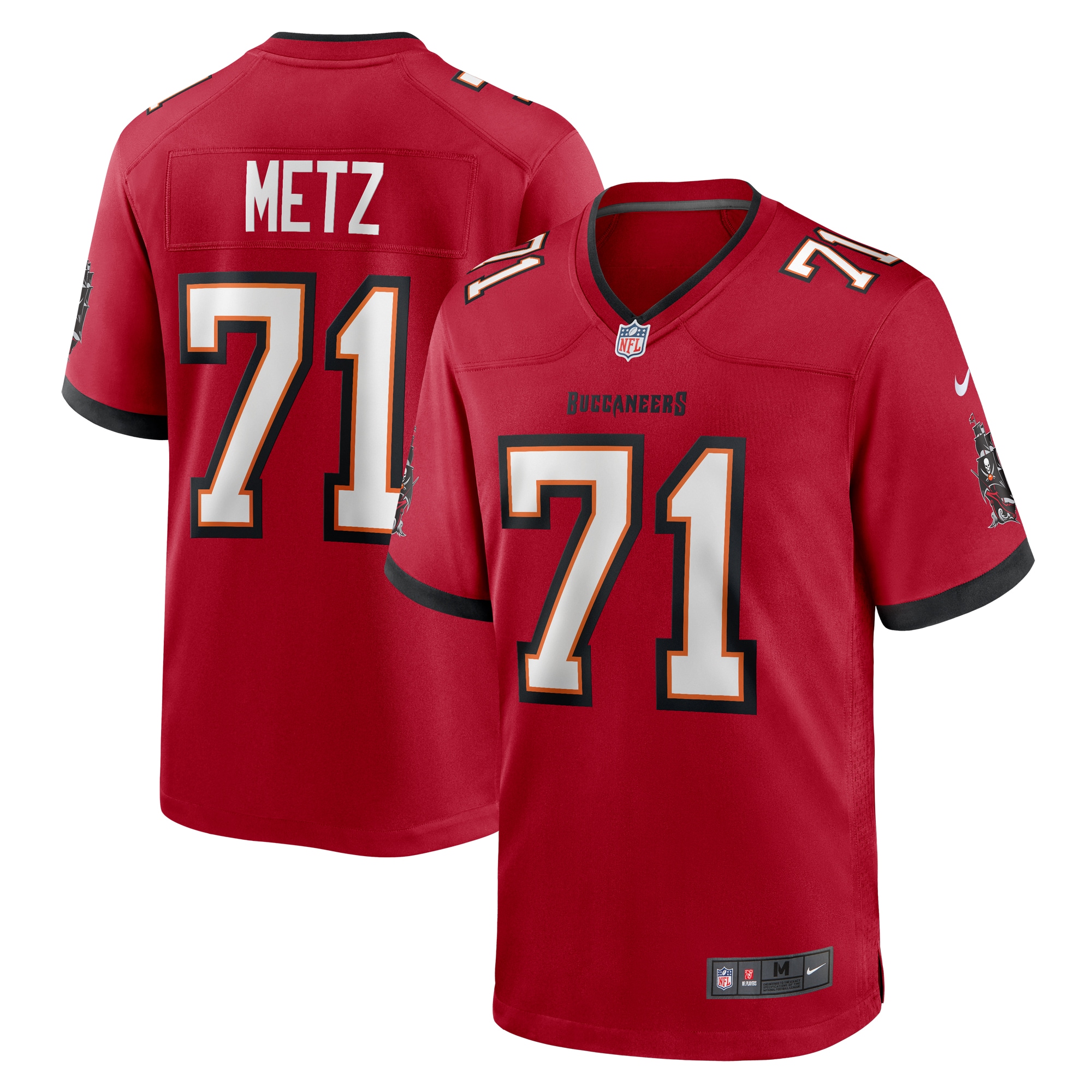 Men's Tampa Bay Buccaneers Lorenz Metz Red Game Jersey Js9387