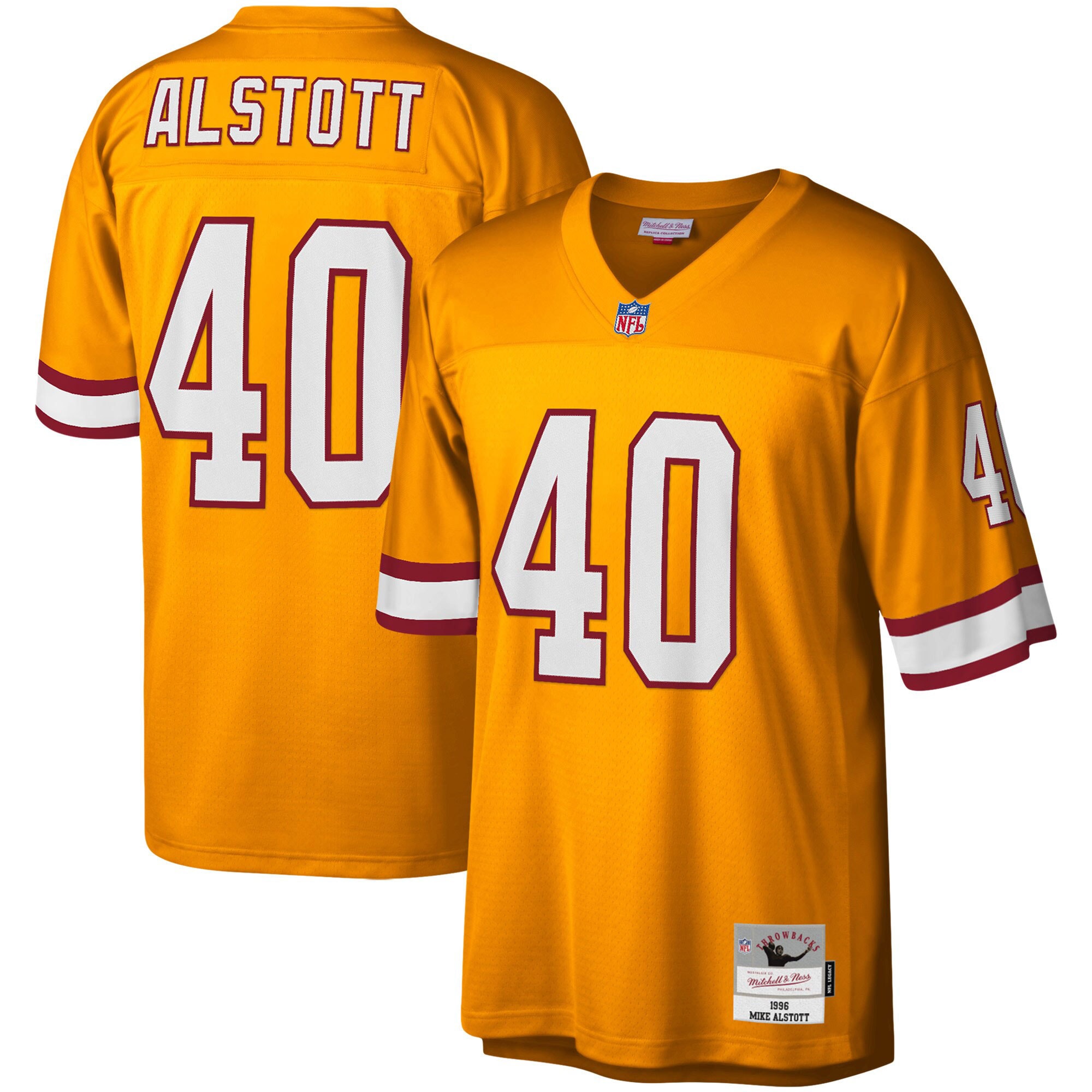 Men's Tampa Bay Buccaneers Mike Alstott Mitchell & Ness Orange Big & Tall 1996 Retired Player Jersey Js1974