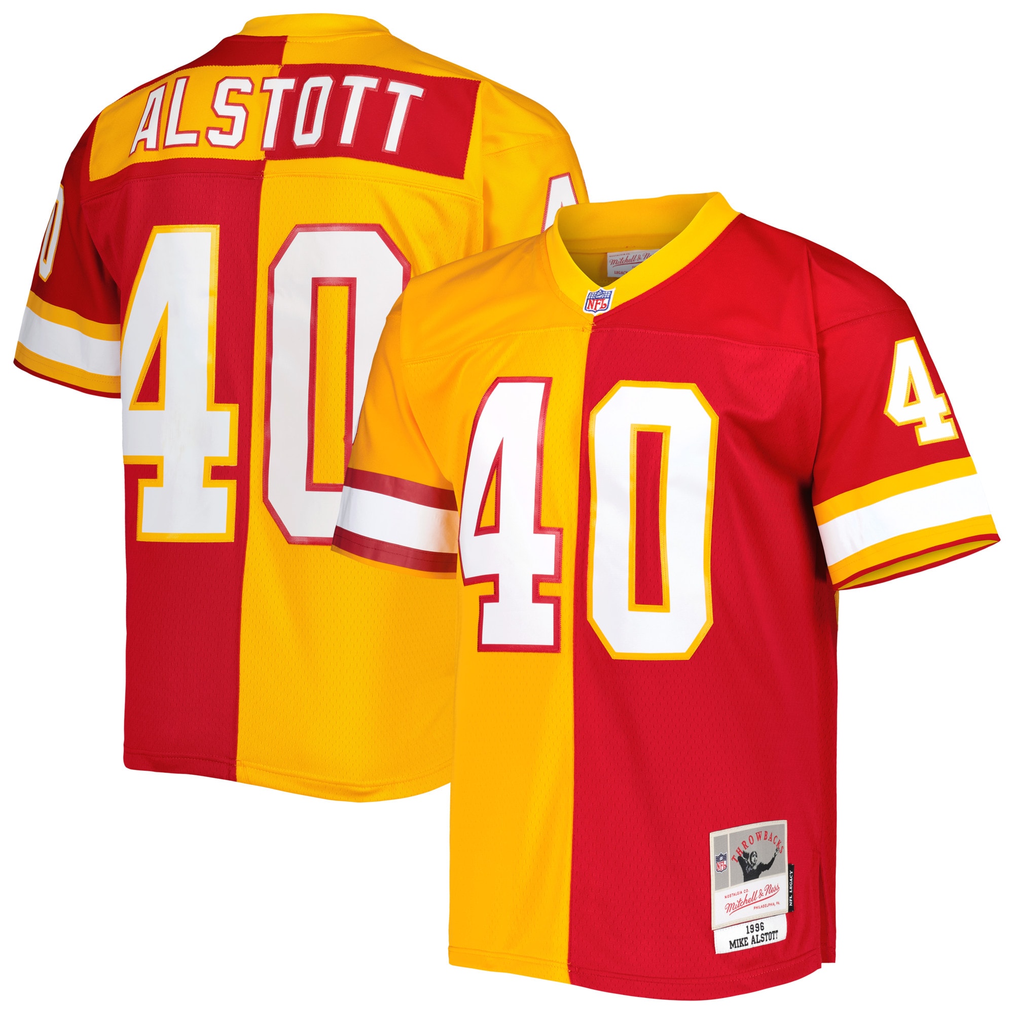 Men's Tampa Bay Buccaneers Mike Alstott Mitchell & Ness Orange/red 1996 Split Legacy Jersey Js8881