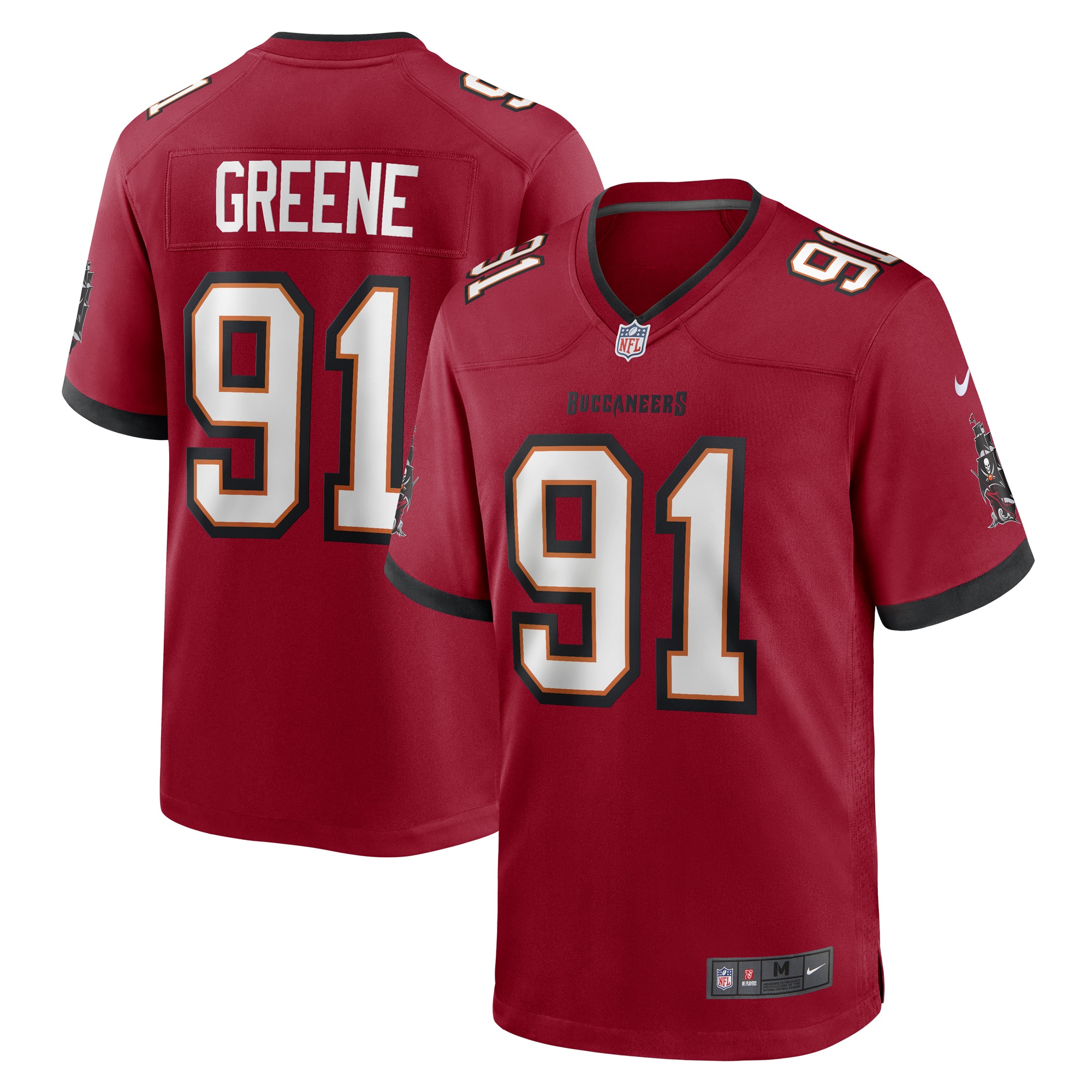 Men's Tampa Bay Buccaneers Mike Greene Red Game Player Jersey Js7732