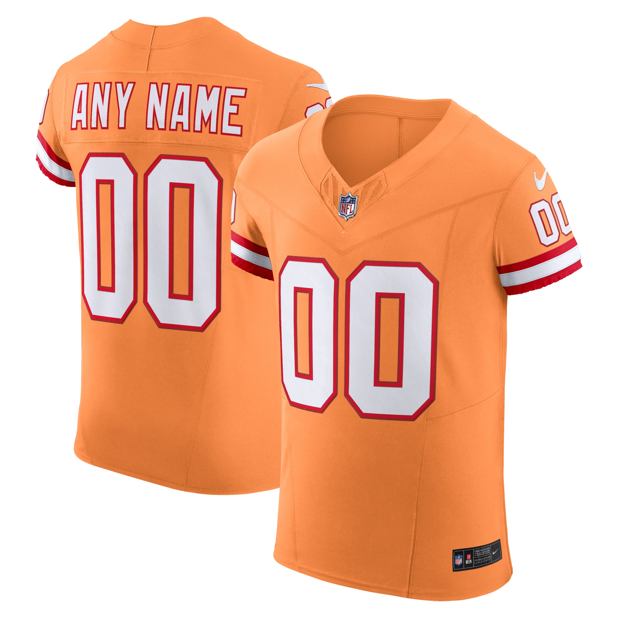 Men's Tampa Bay Buccaneers Orange Vapor F.u.s.e. Elite Custom Jersey Js5177