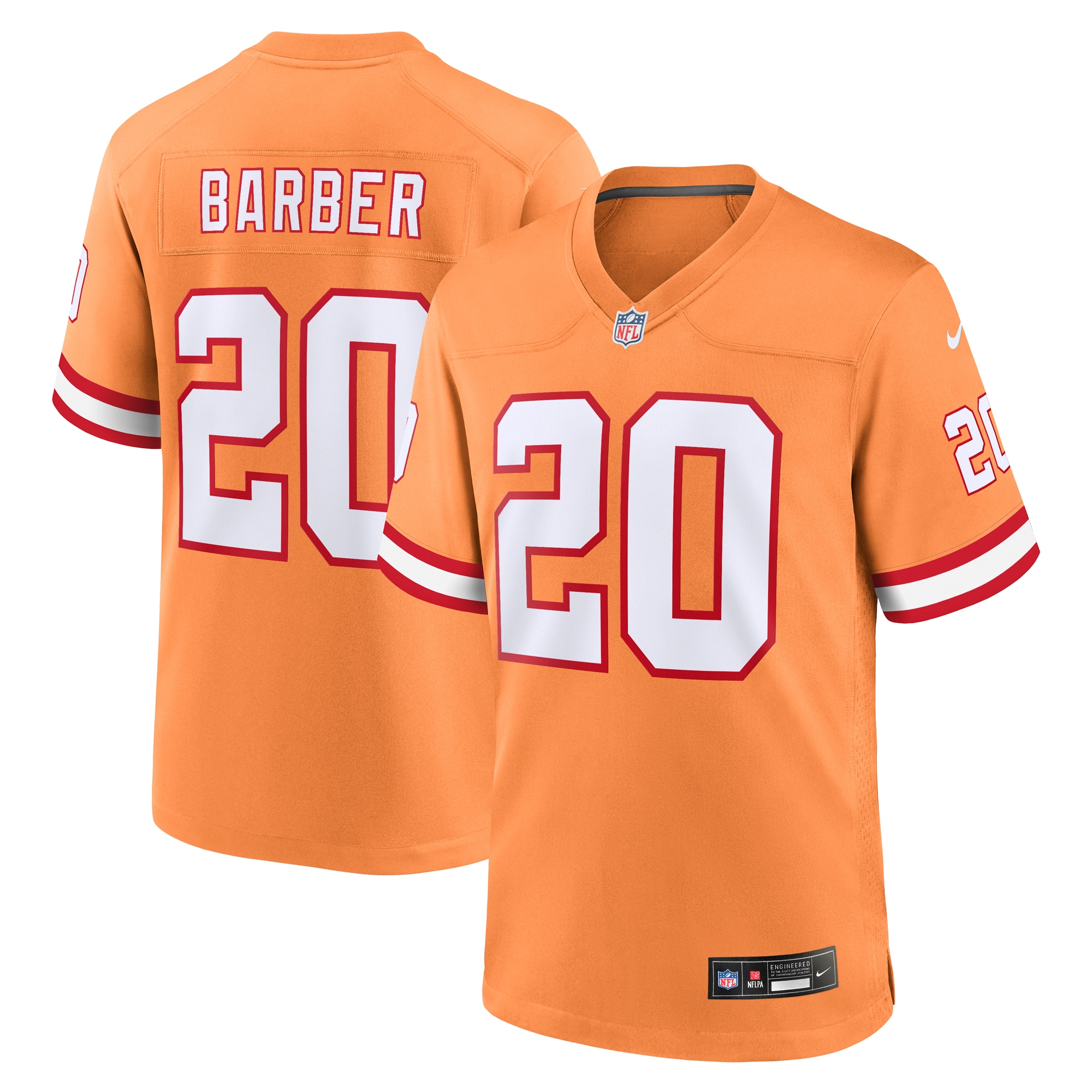 Men's Tampa Bay Buccaneers Ronde Barber Orange Throwback Game Jersey Js5179