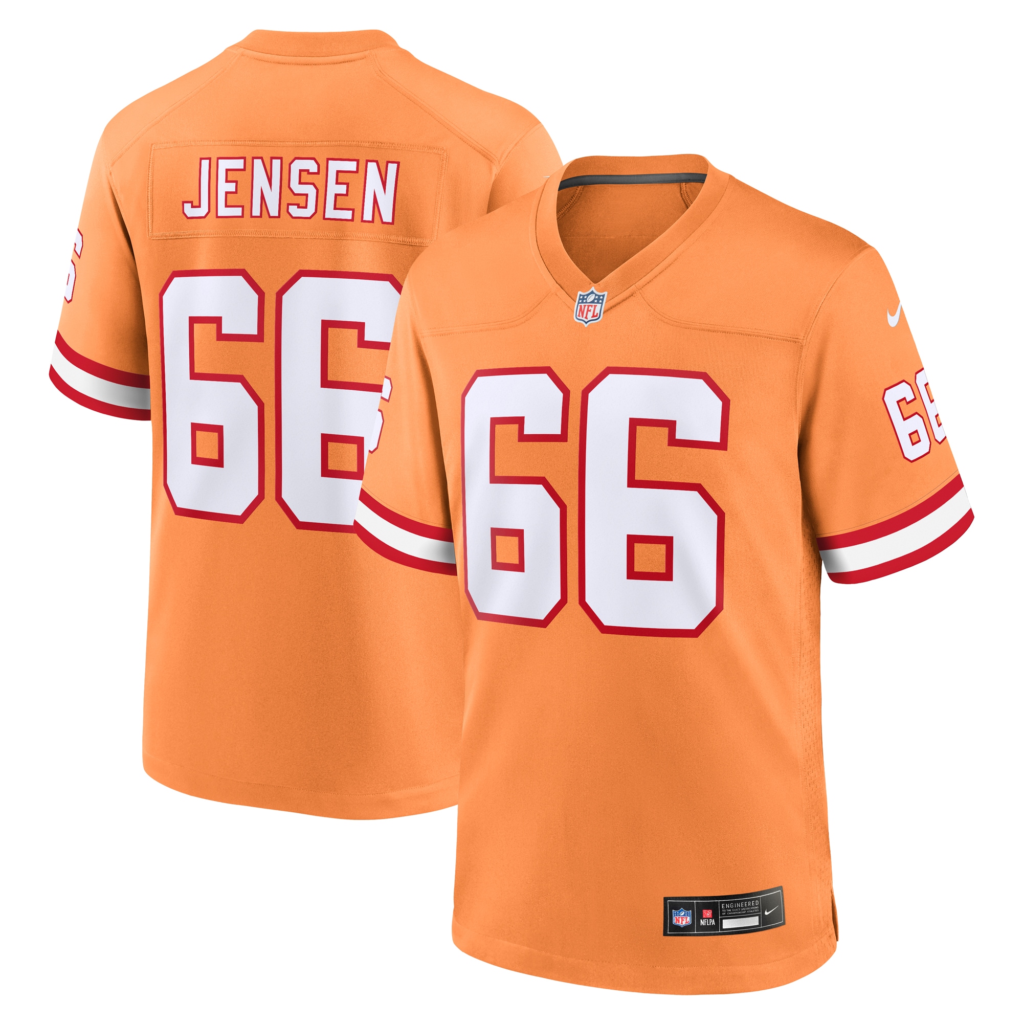 Men's Tampa Bay Buccaneers Ryan Jensen Orange Throwback Game Jersey Js8159