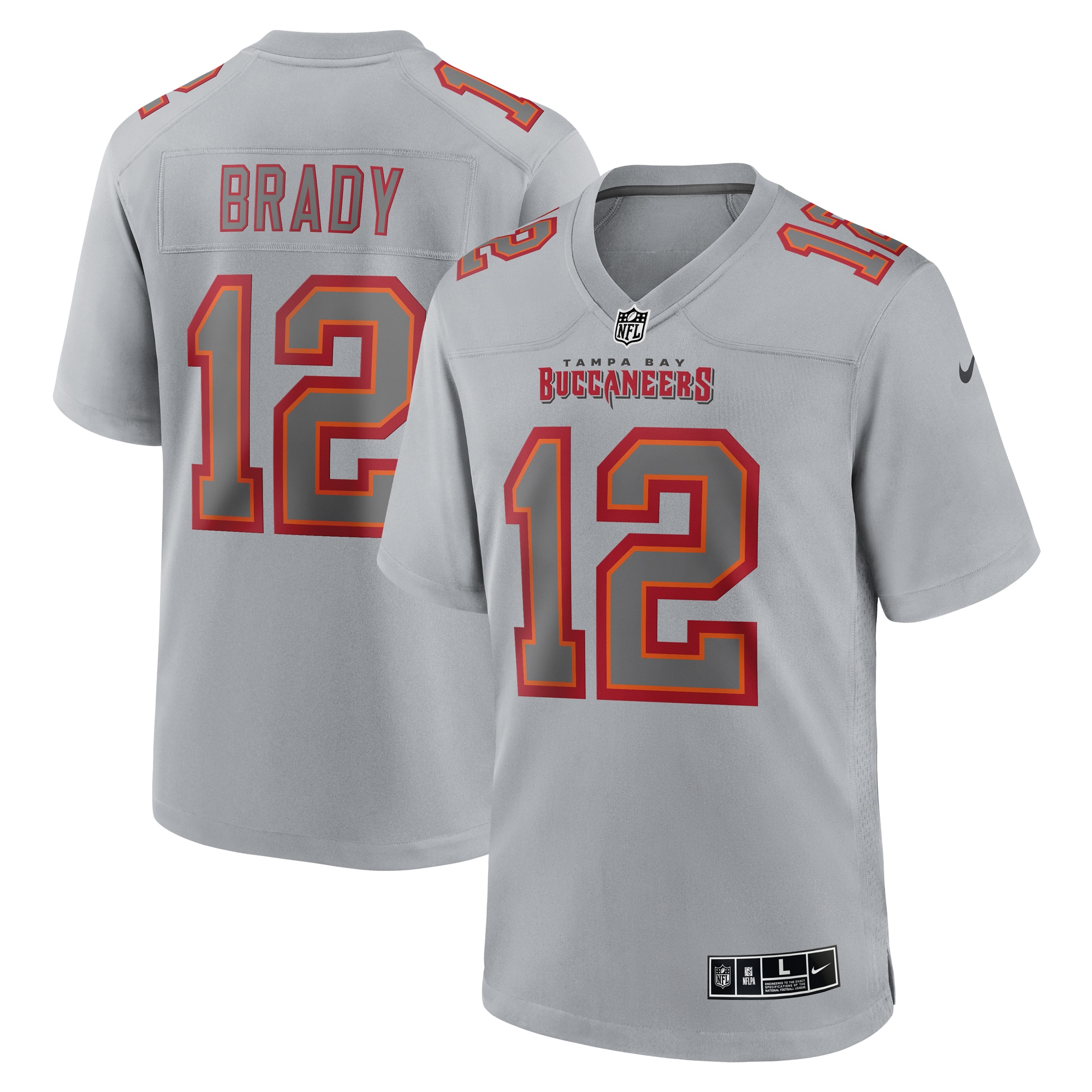 Men's Tampa Bay Buccaneers Tom Brady Gray Atmosphere Fashion Game Jersey Js3894