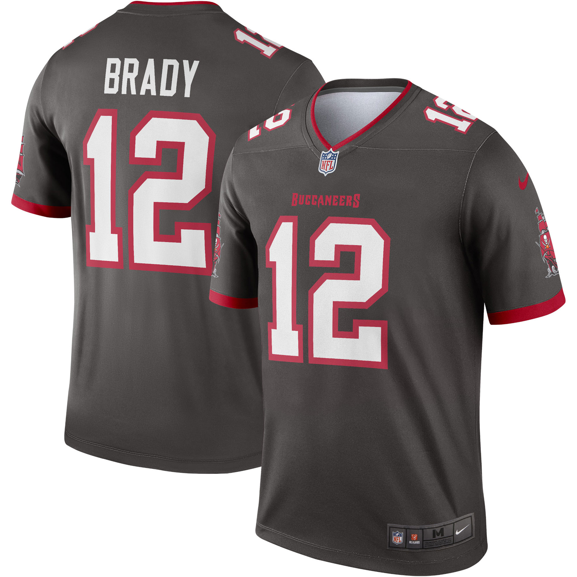 Men's Tampa Bay Buccaneers Tom Brady Pewter Alternate Legend Player Performance Top Js5068